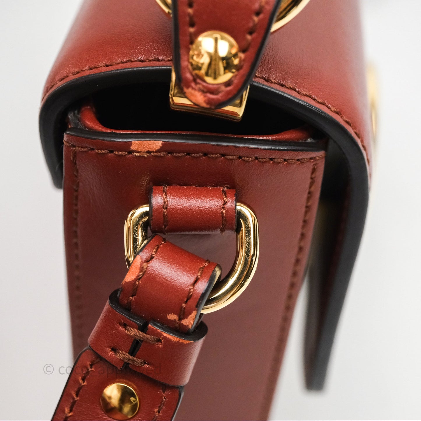 Chloé Mini C Bag Sepia Brown Shiny/Suede Calfskin