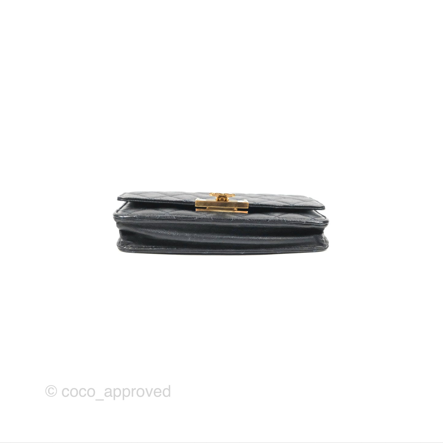 Chanel Golden Class Wallet on Chain WOC Black Caviar Gold Hardware