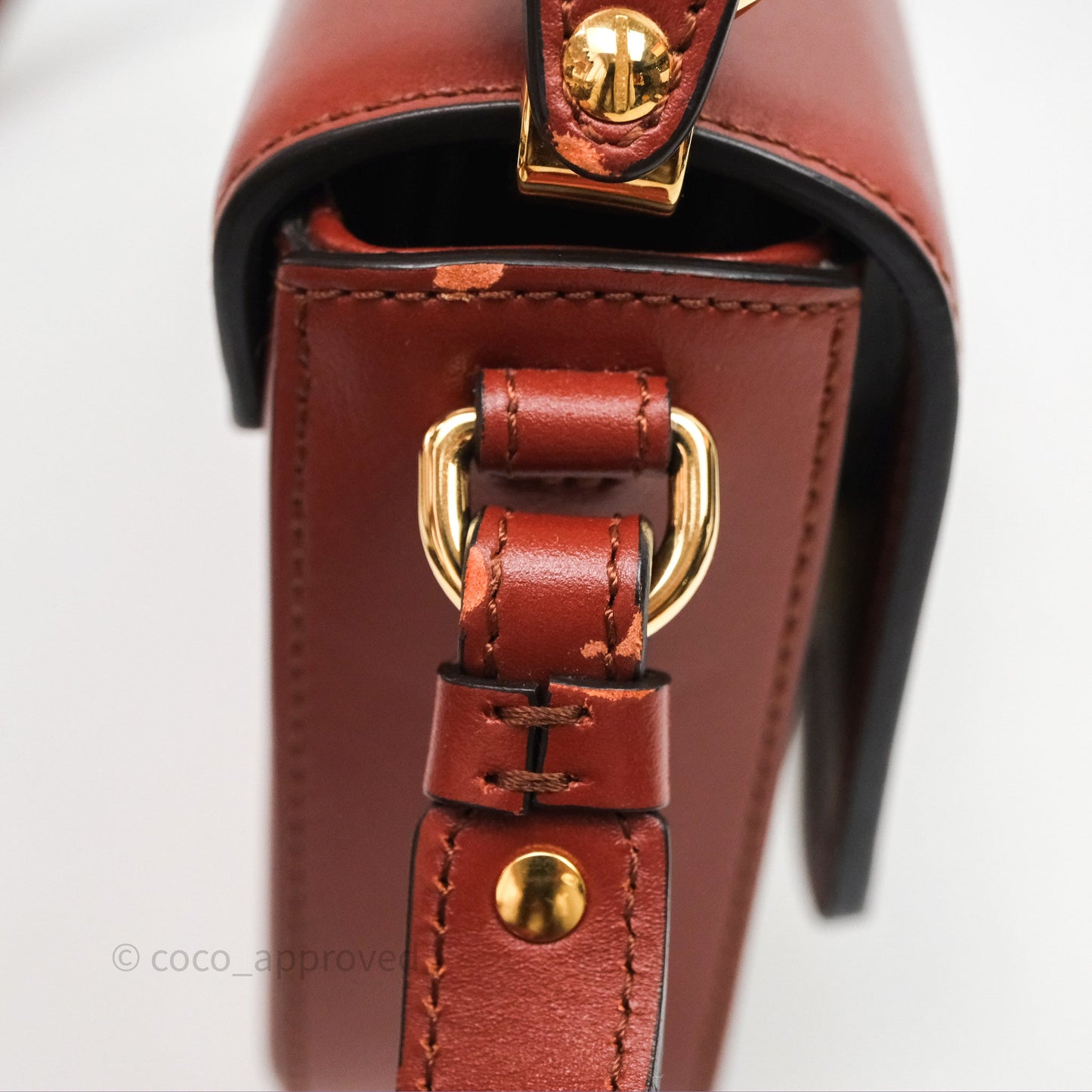 Chloé Mini C Bag Sepia Brown Shiny/Suede Calfskin