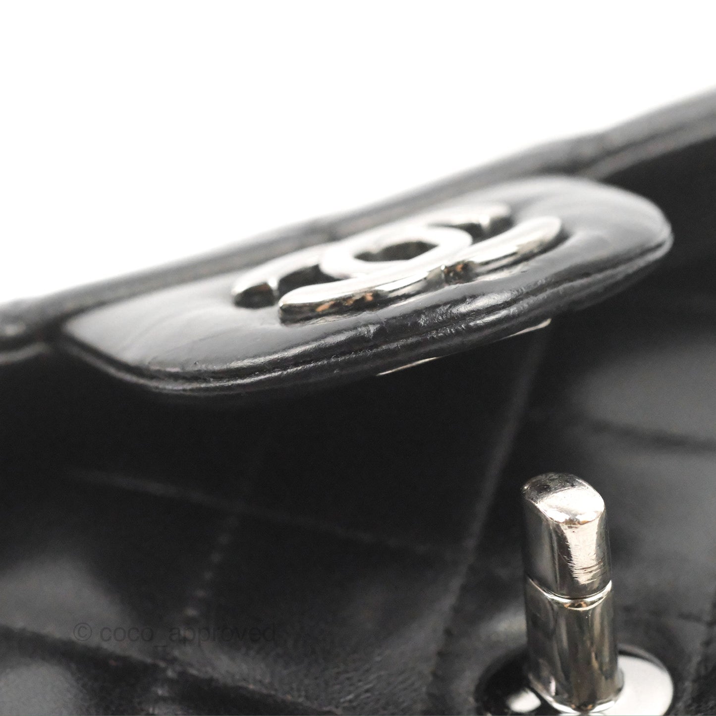 Chanel Quilted Extra Mini Rectangular Flap Black Calfskin Silver Hardware
