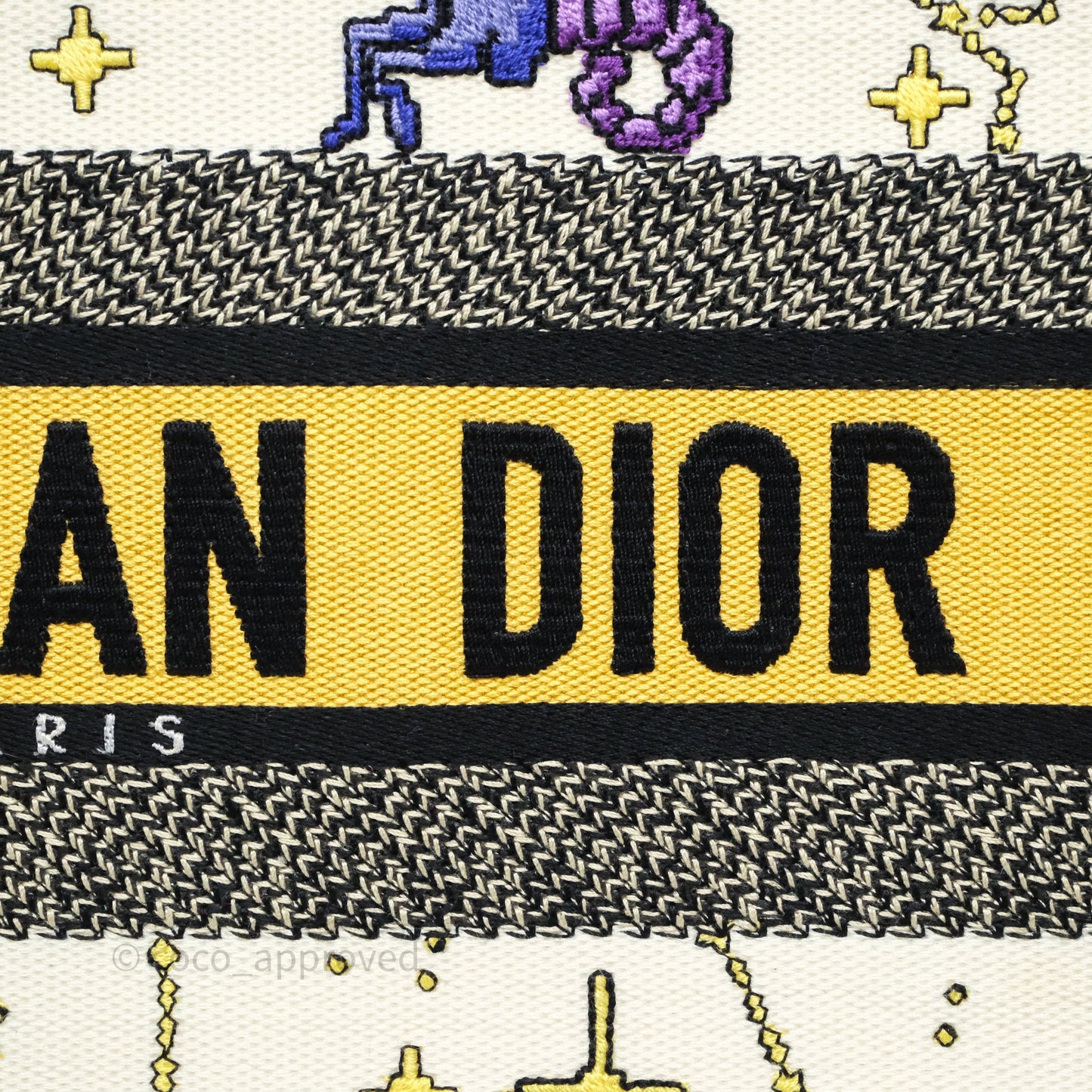 Christian Dior Large Pixel Zodiac Book Tote Bag White