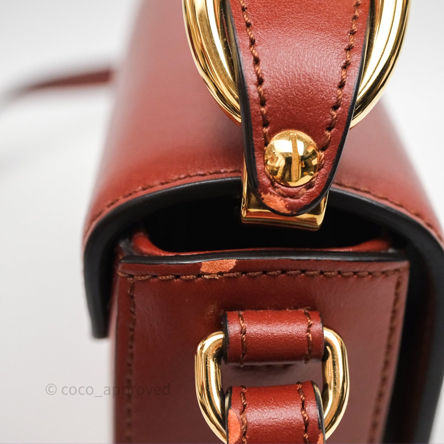 Chloé Mini C Bag Sepia Brown Shiny/Suede Calfskin