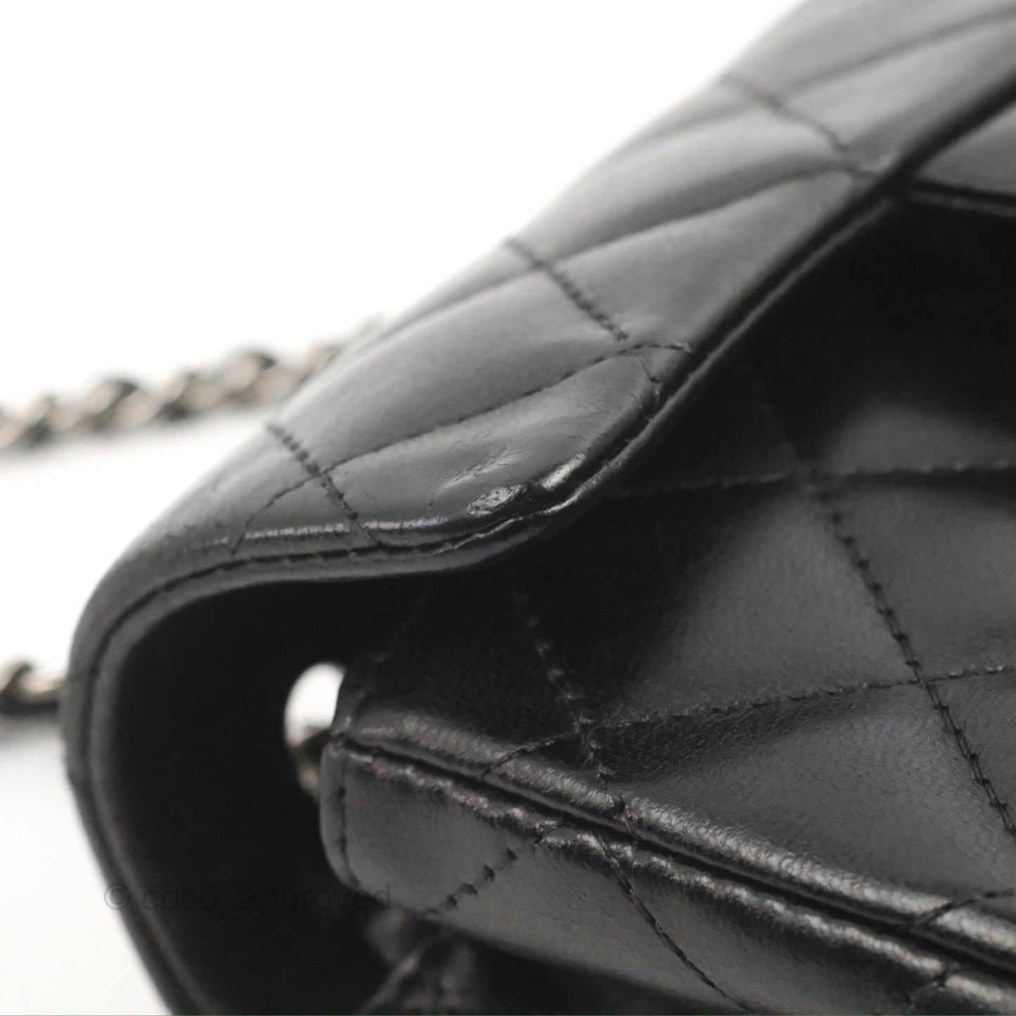 Chanel Quilted Extra Mini Rectangular Flap Black Calfskin Silver Hardware
