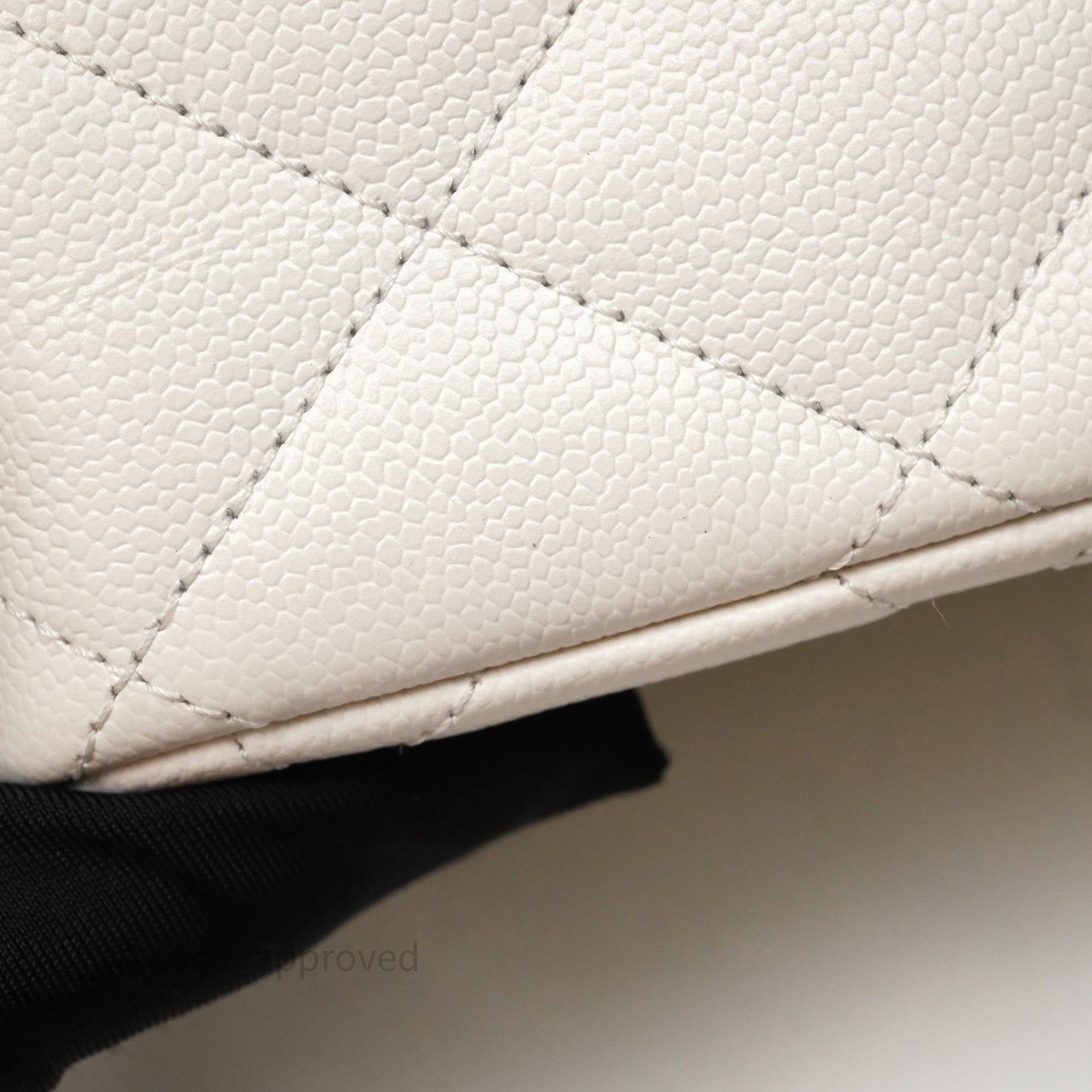 Chanel Mini Flap Bag Heart Adjustable Chain White Caviar Aged Gold Hardware