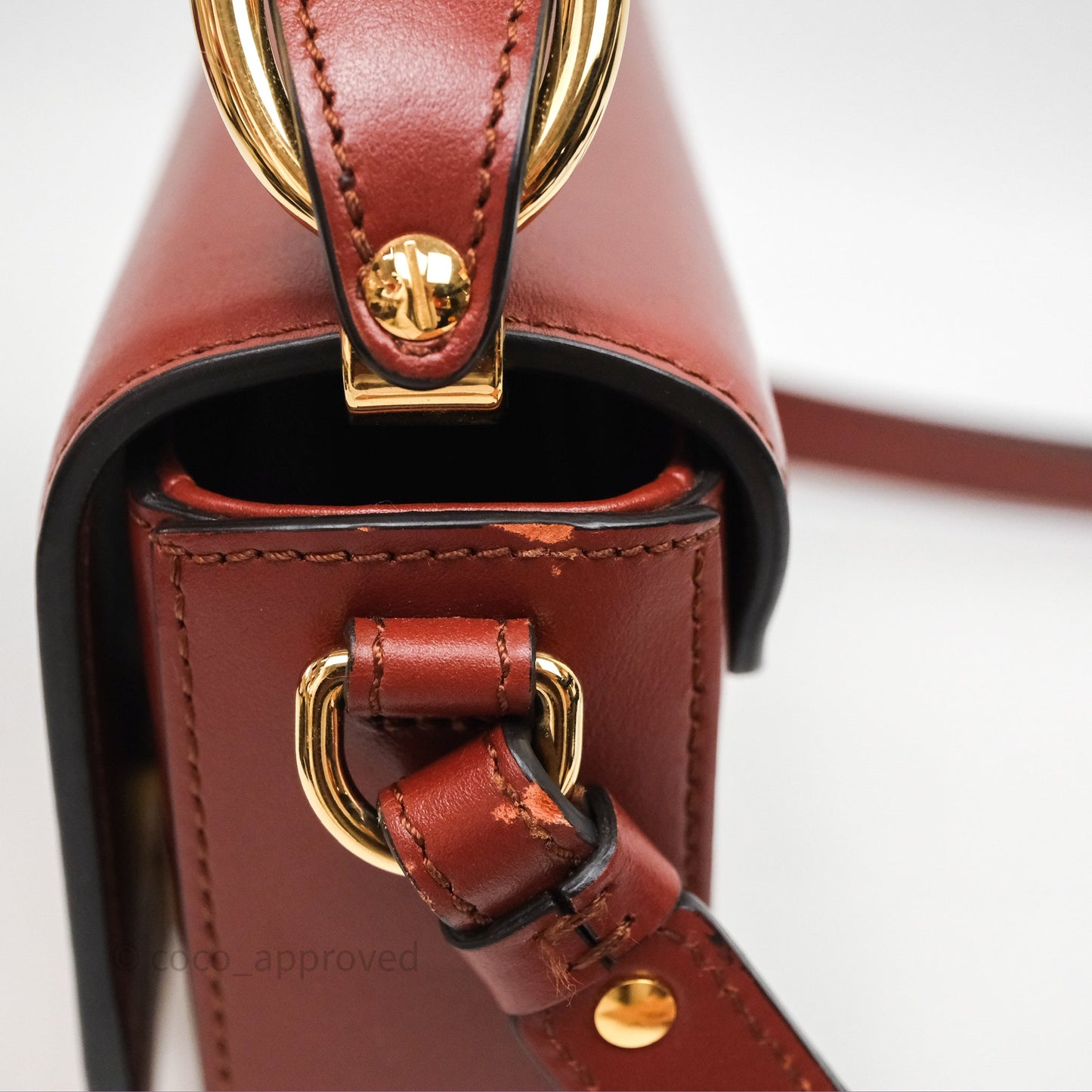 Chloé Mini C Bag Sepia Brown Shiny/Suede Calfskin
