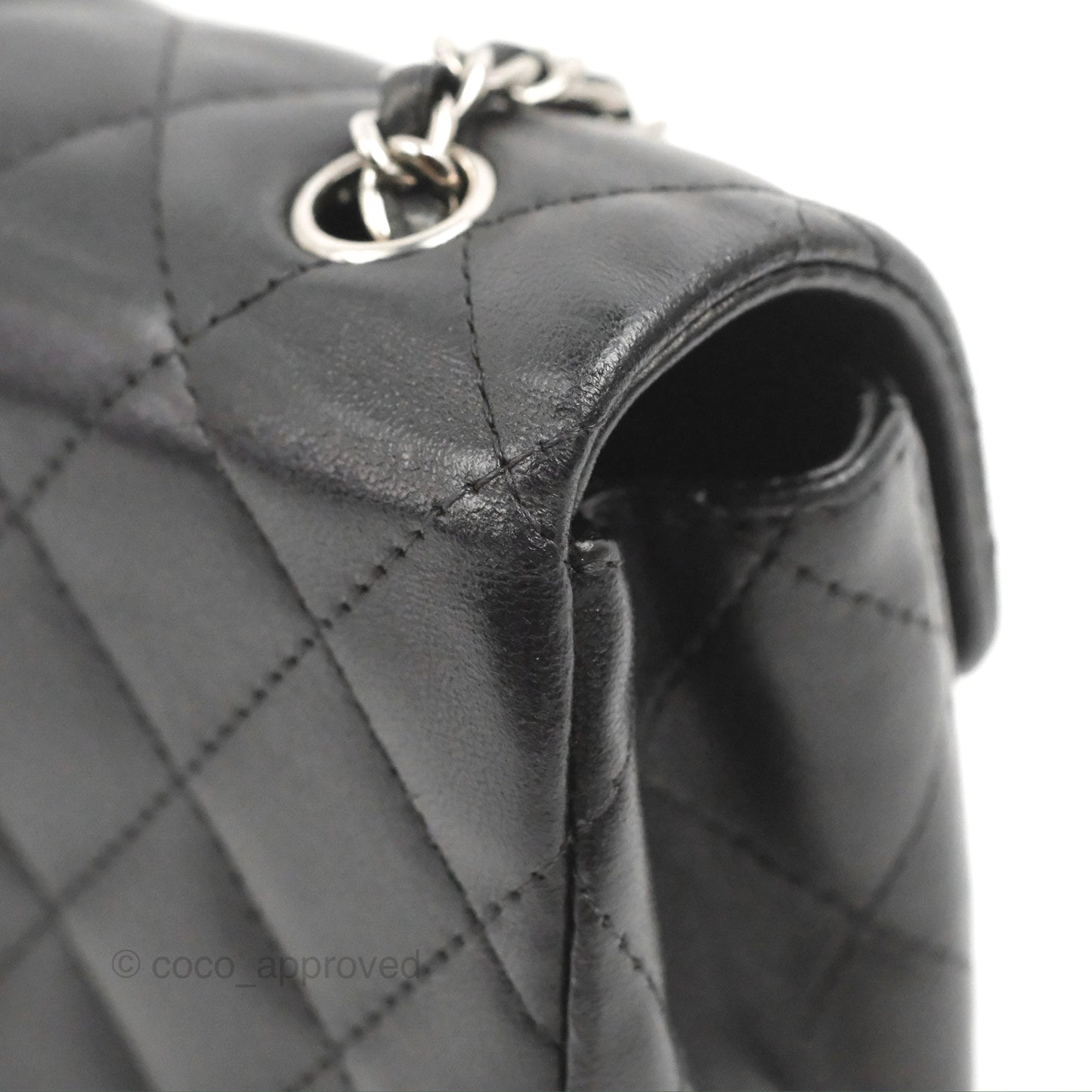 Chanel Quilted Extra Mini Rectangular Flap Black Calfskin Silver Hardware