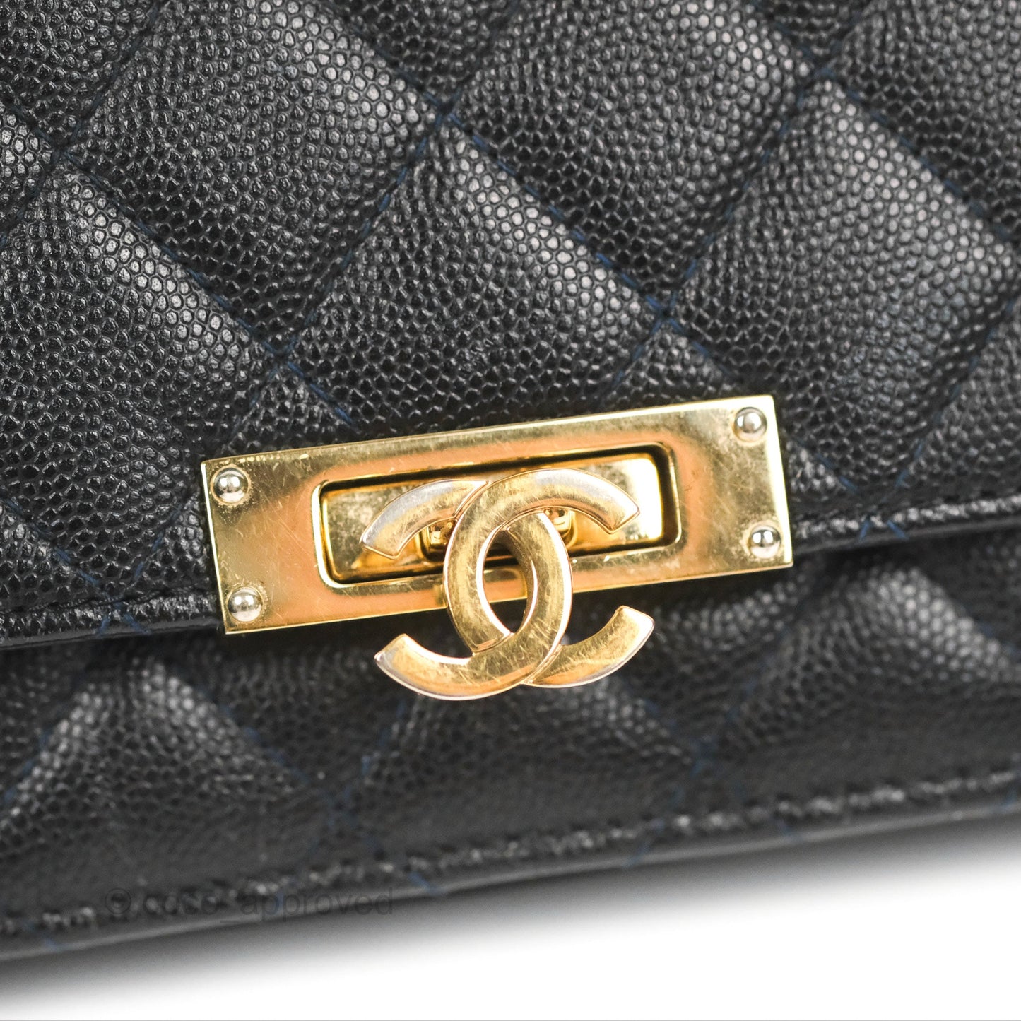 Chanel Golden Class Wallet on Chain WOC Black Caviar Gold Hardware