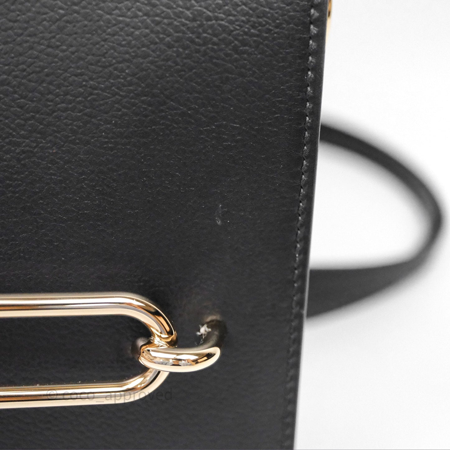 Hermès Roulis Mini 18 Black Noir 89 Gold Hardware