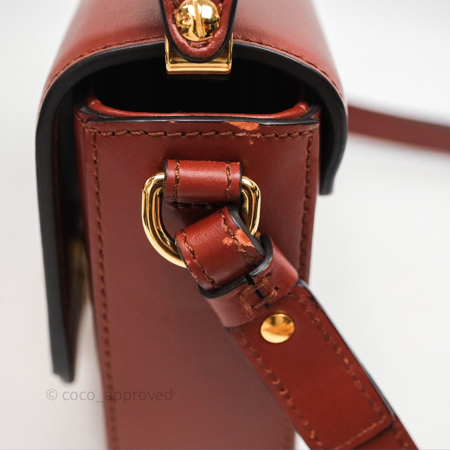 Chloé Mini C Bag Sepia Brown Shiny/Suede Calfskin