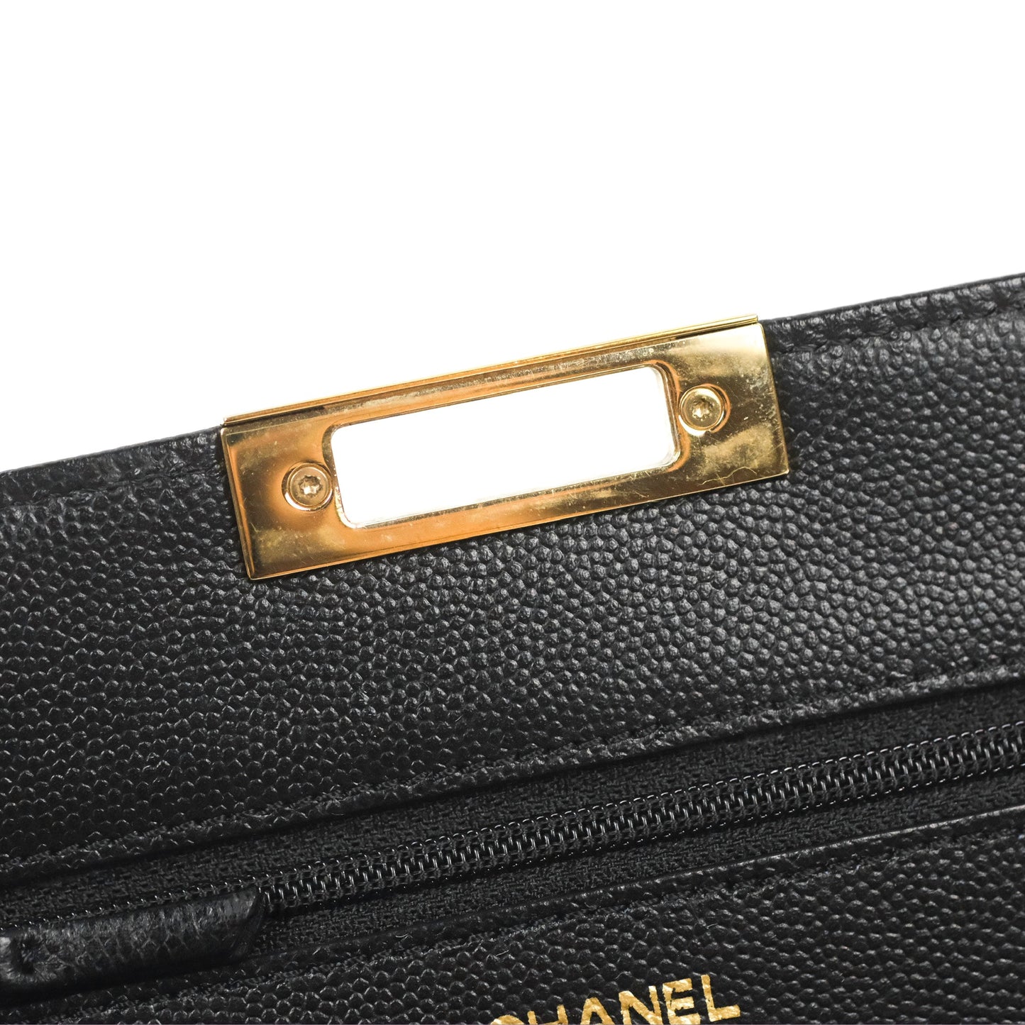 Chanel Golden Class Wallet on Chain WOC Black Caviar Gold Hardware