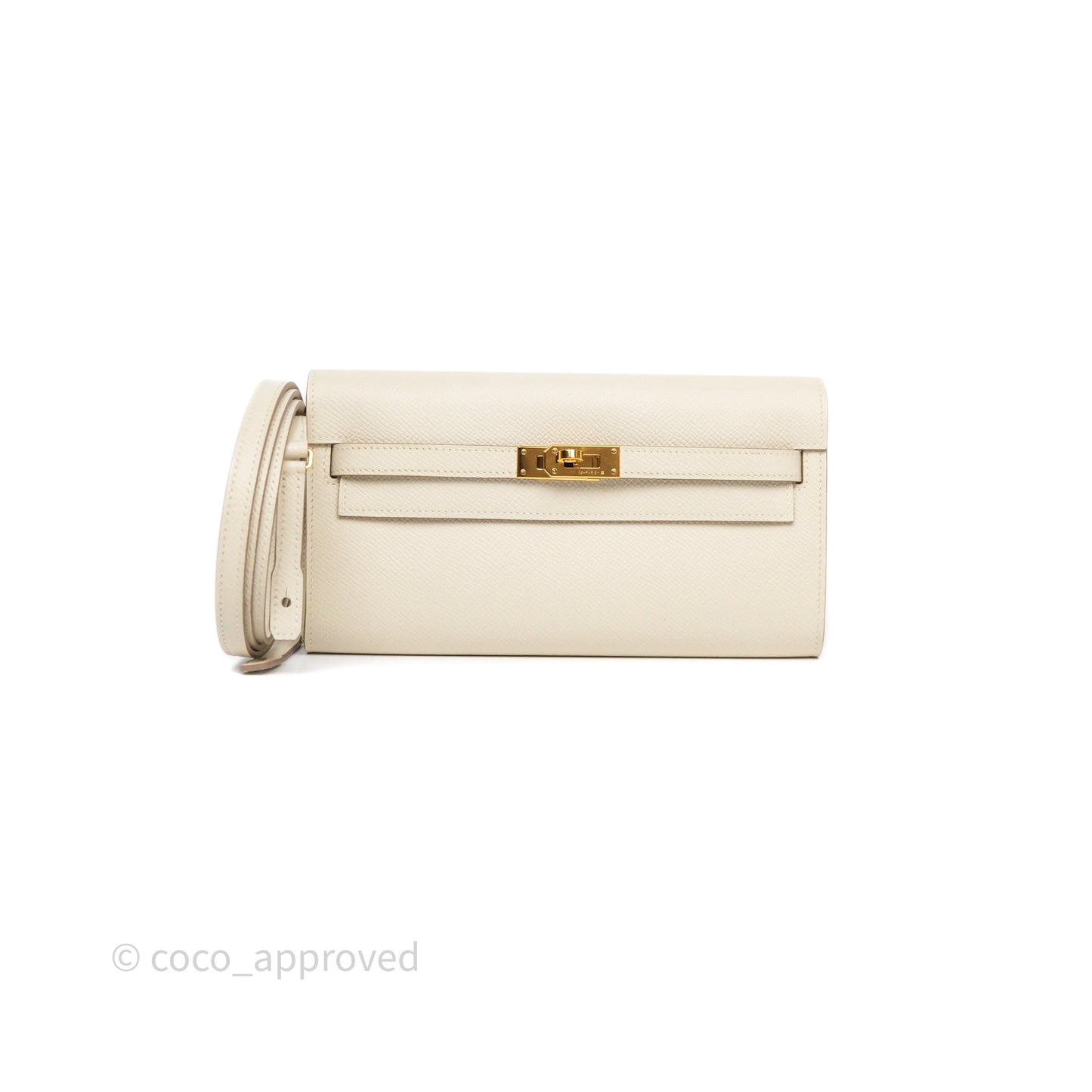 Hermès Kelly To Go Wallet Craie 10 Epsom Gold Hardware