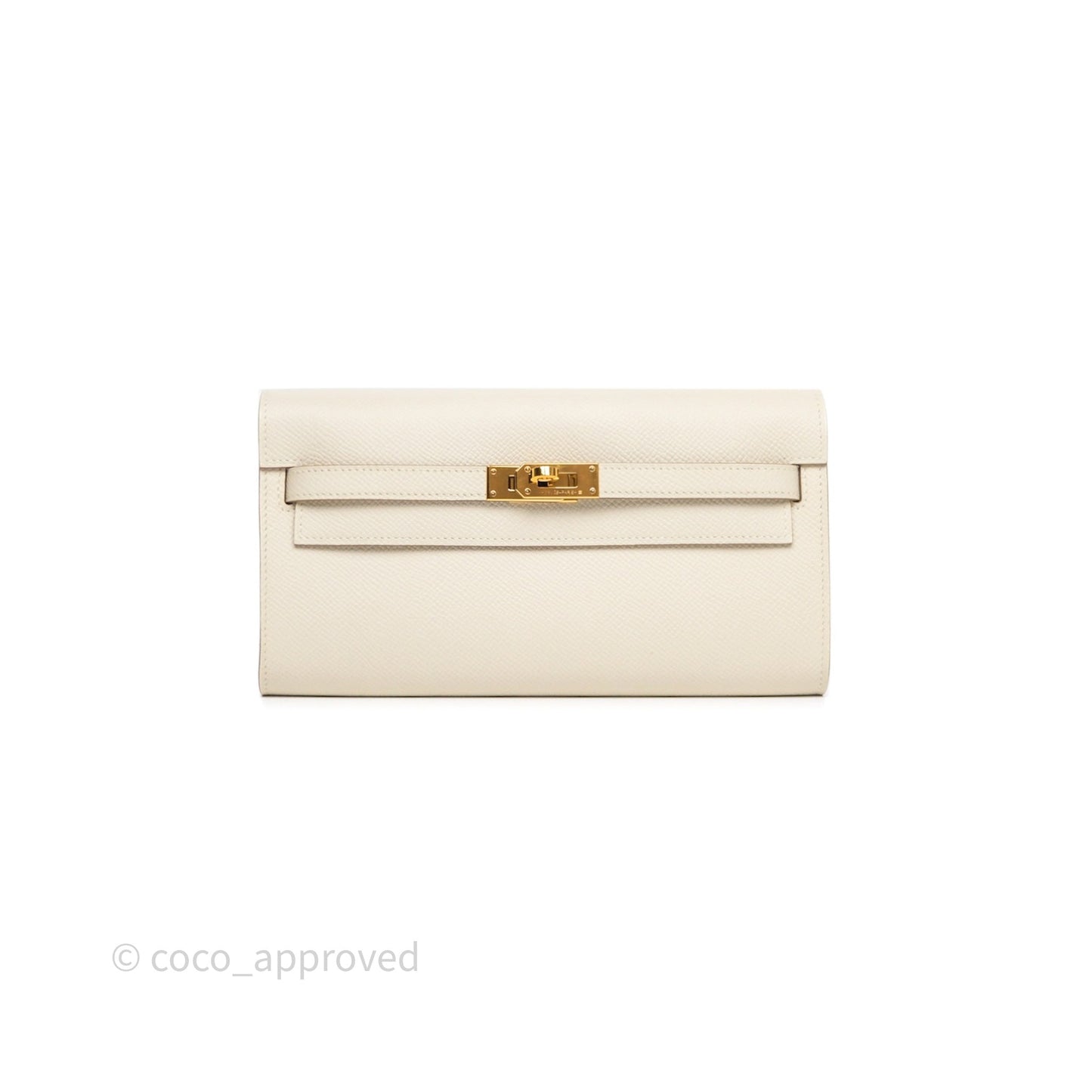 Hermès Kelly To Go Wallet Craie 10 Epsom Gold Hardware