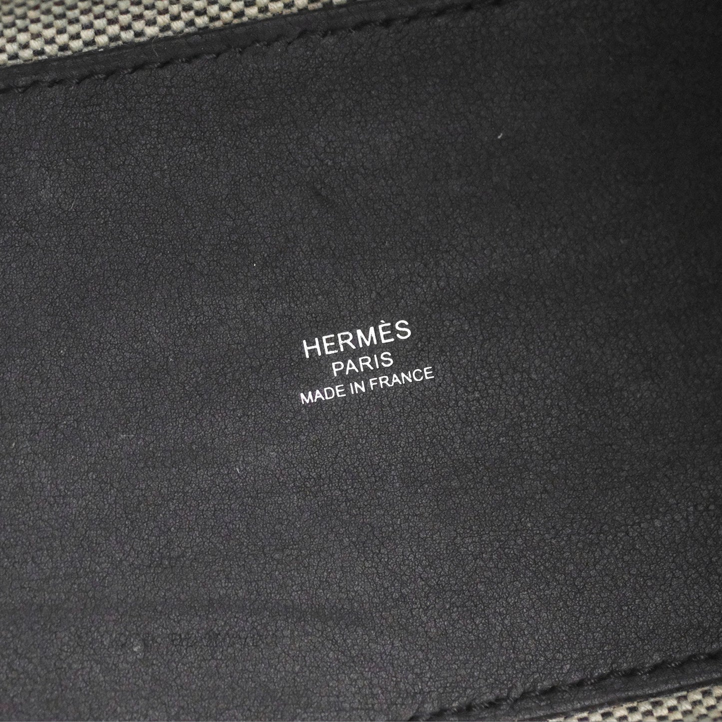 Hermes Cabas H En Biais 27 Black/Ecru Canvas