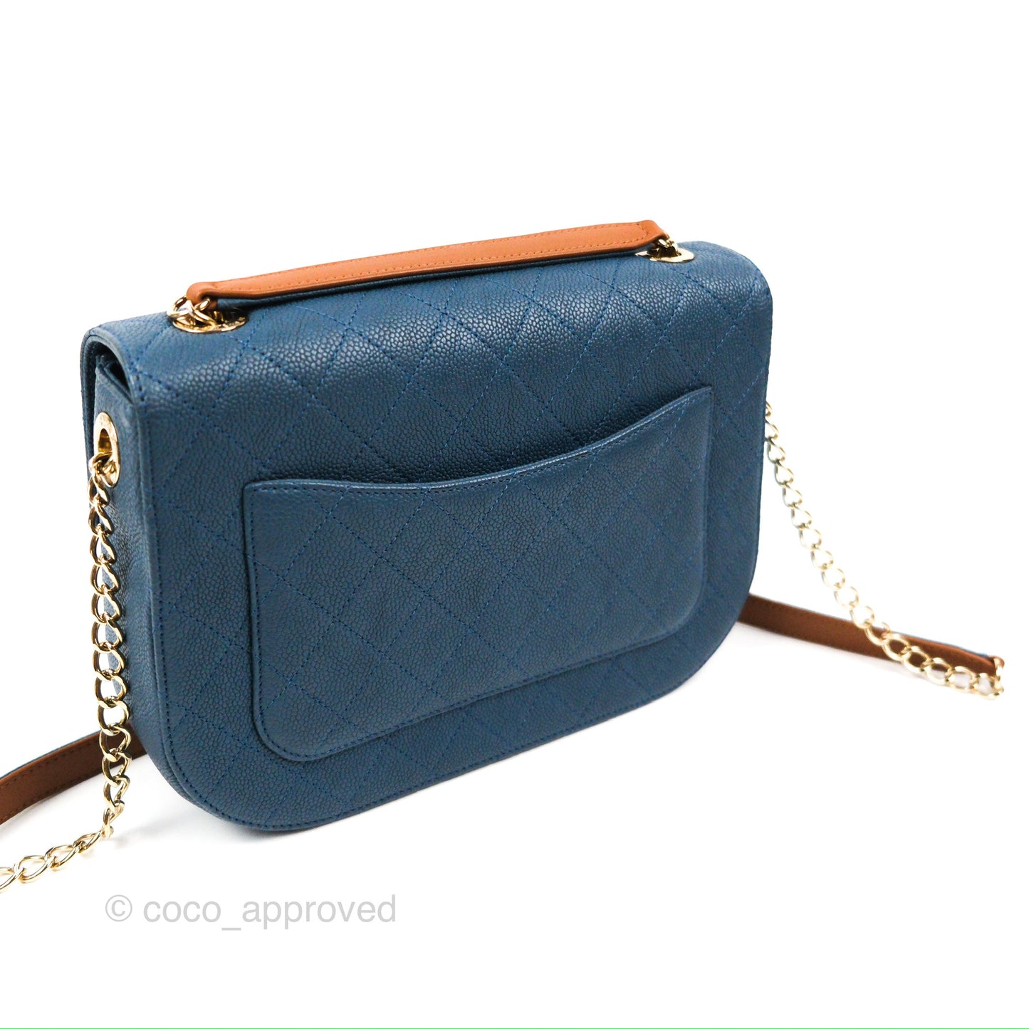 Chanel Medium CC Cuba Flap Bag Blue Caviar Silver Hardware