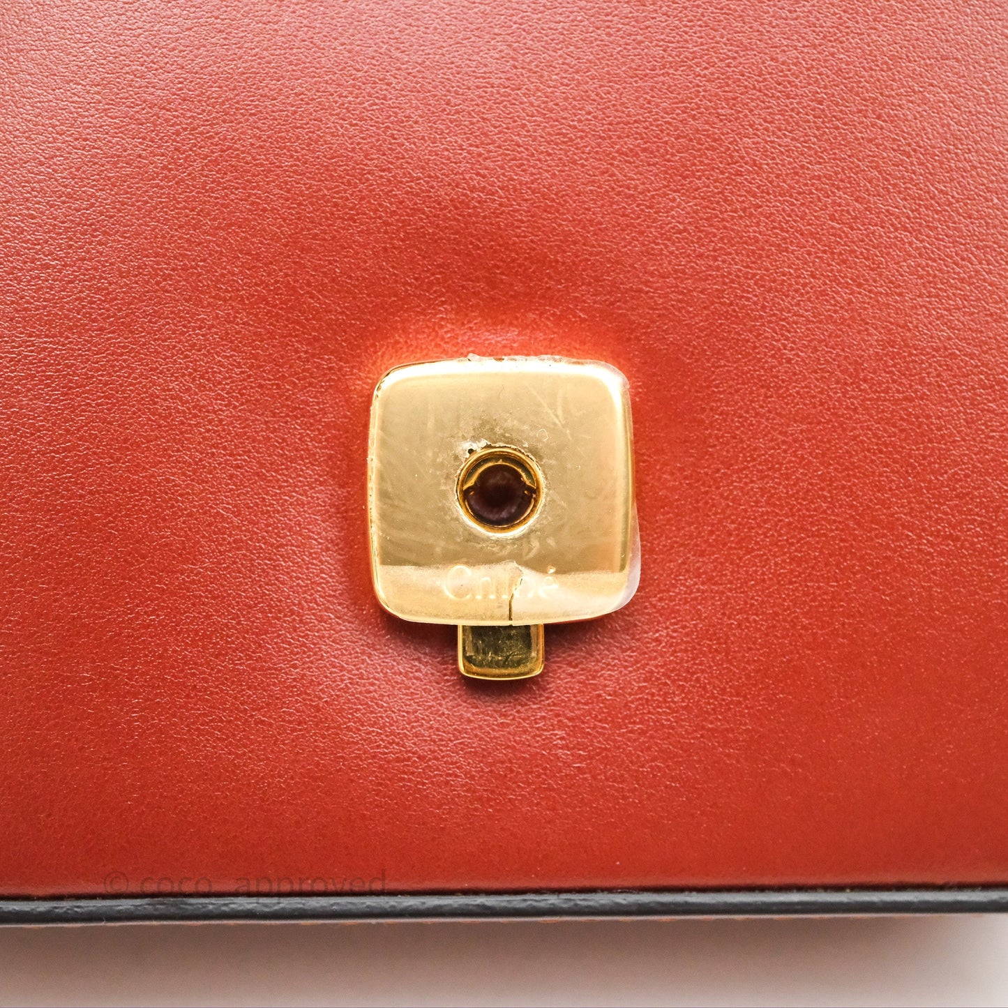 Chloé Mini C Bag Sepia Brown Shiny/Suede Calfskin