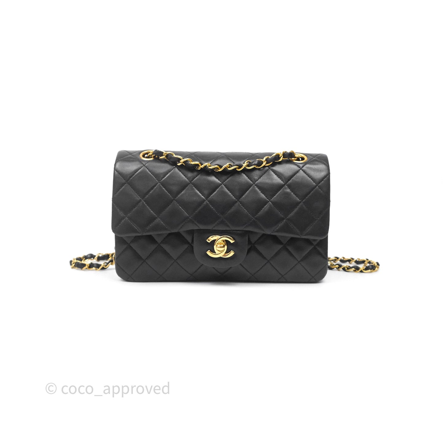 Chanel Classic Vintage Small Flap Black Lambskin 24K Gold Hardware