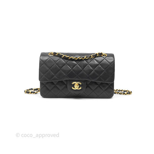 Chanel Classic Vintage Small Flap Black Lambskin 24K Gold Hardware