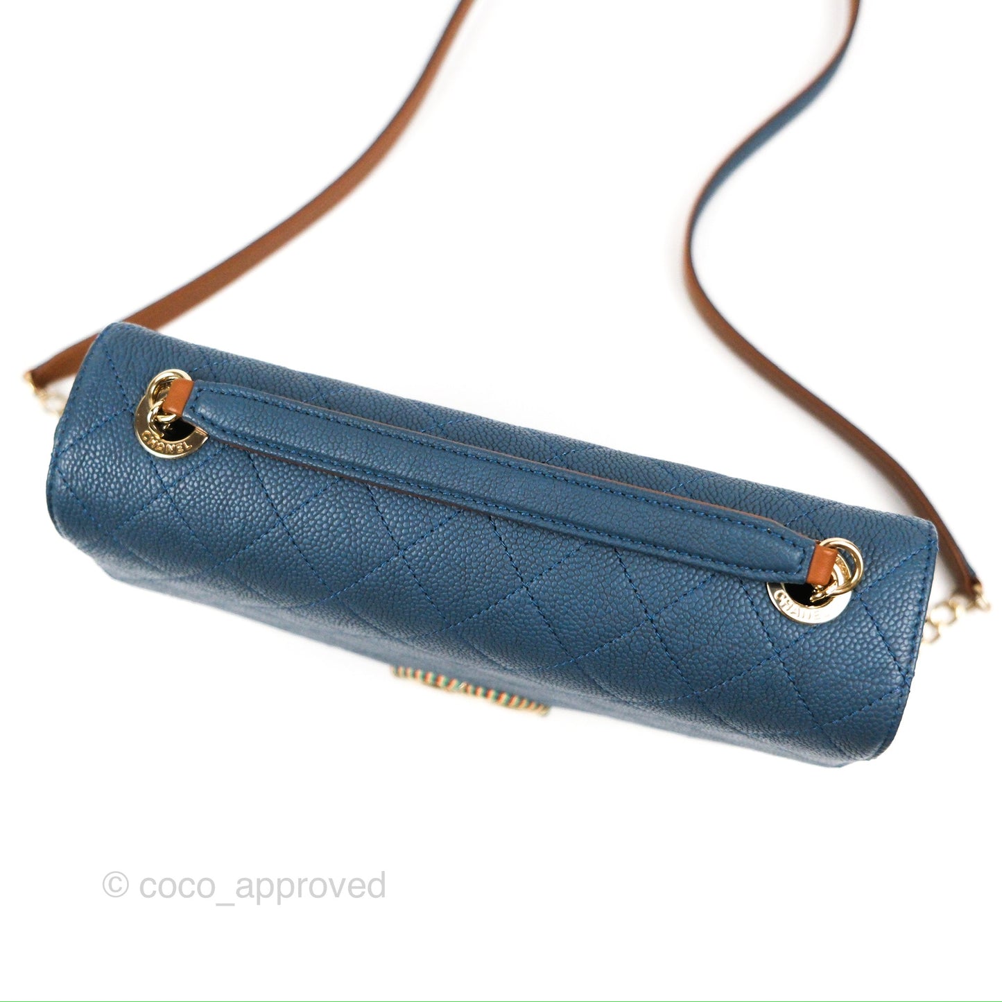 Chanel Medium CC Cuba Flap Bag Blue Caviar Silver Hardware