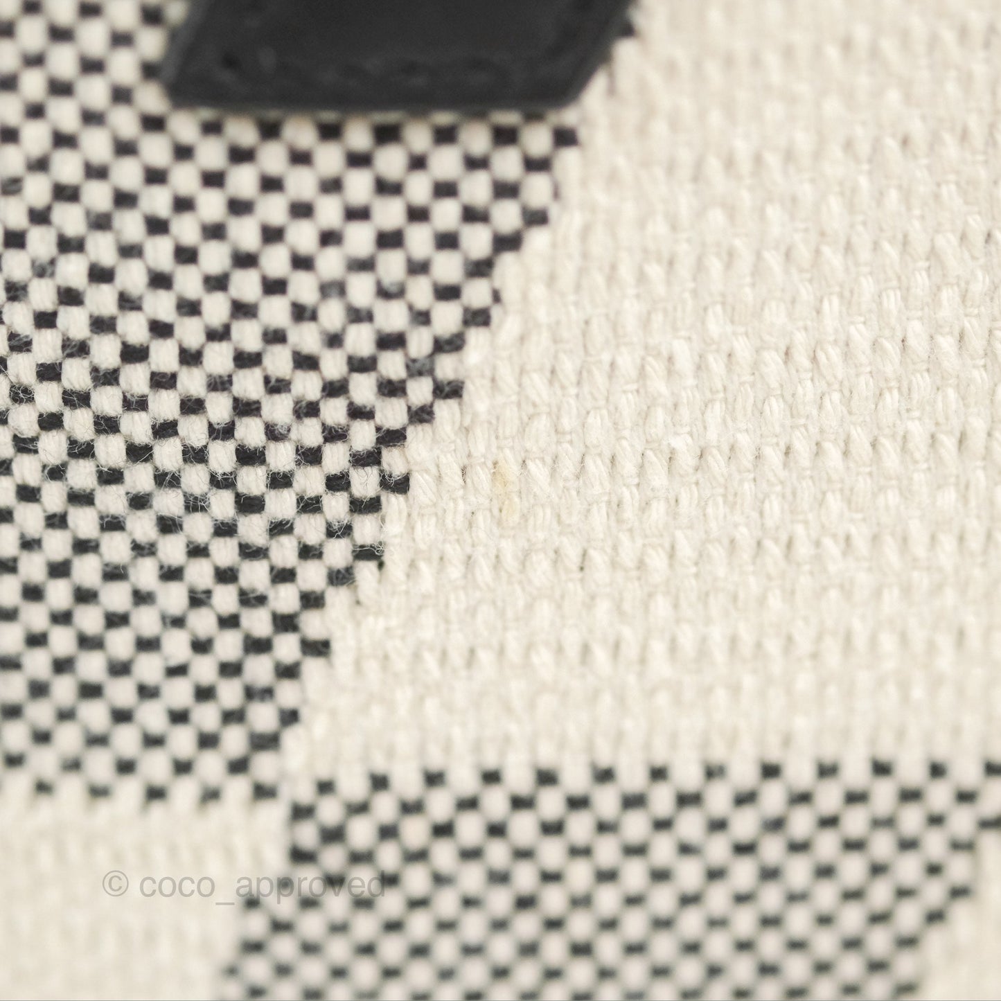 Hermes Cabas H En Biais 27 Black/Ecru Canvas