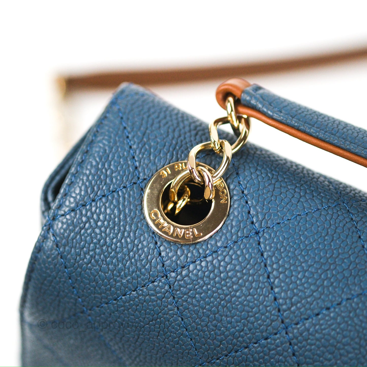 Chanel Medium CC Cuba Flap Bag Blue Caviar Silver Hardware