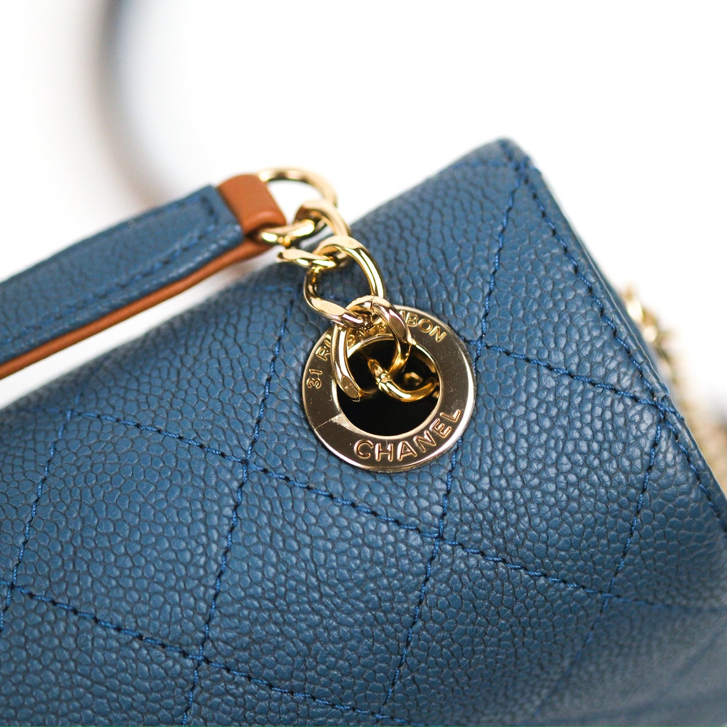 Chanel Medium CC Cuba Flap Bag Blue Caviar Silver Hardware