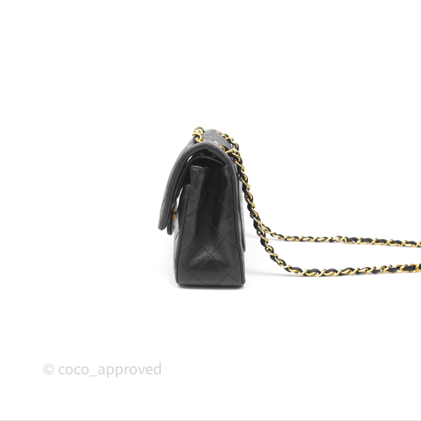Chanel Classic Vintage Small Flap Black Lambskin 24K Gold Hardware