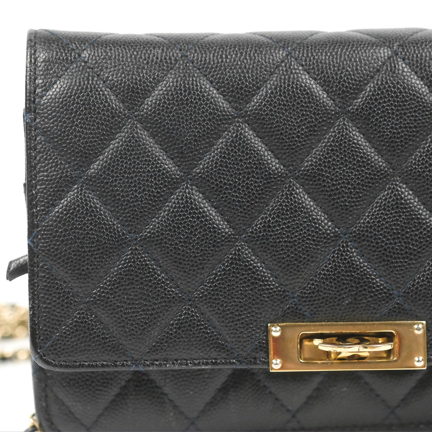 Chanel Golden Class Wallet on Chain WOC Black Caviar Gold Hardware
