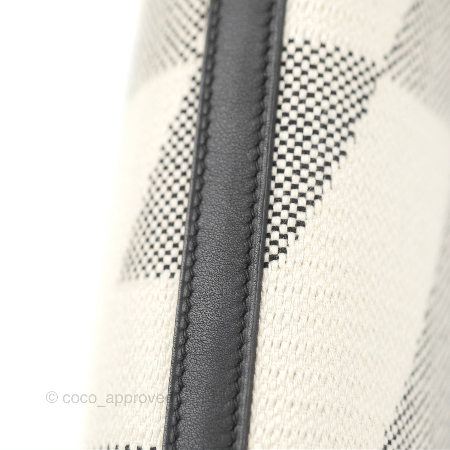 Hermes Cabas H En Biais 27 Black/Ecru Canvas