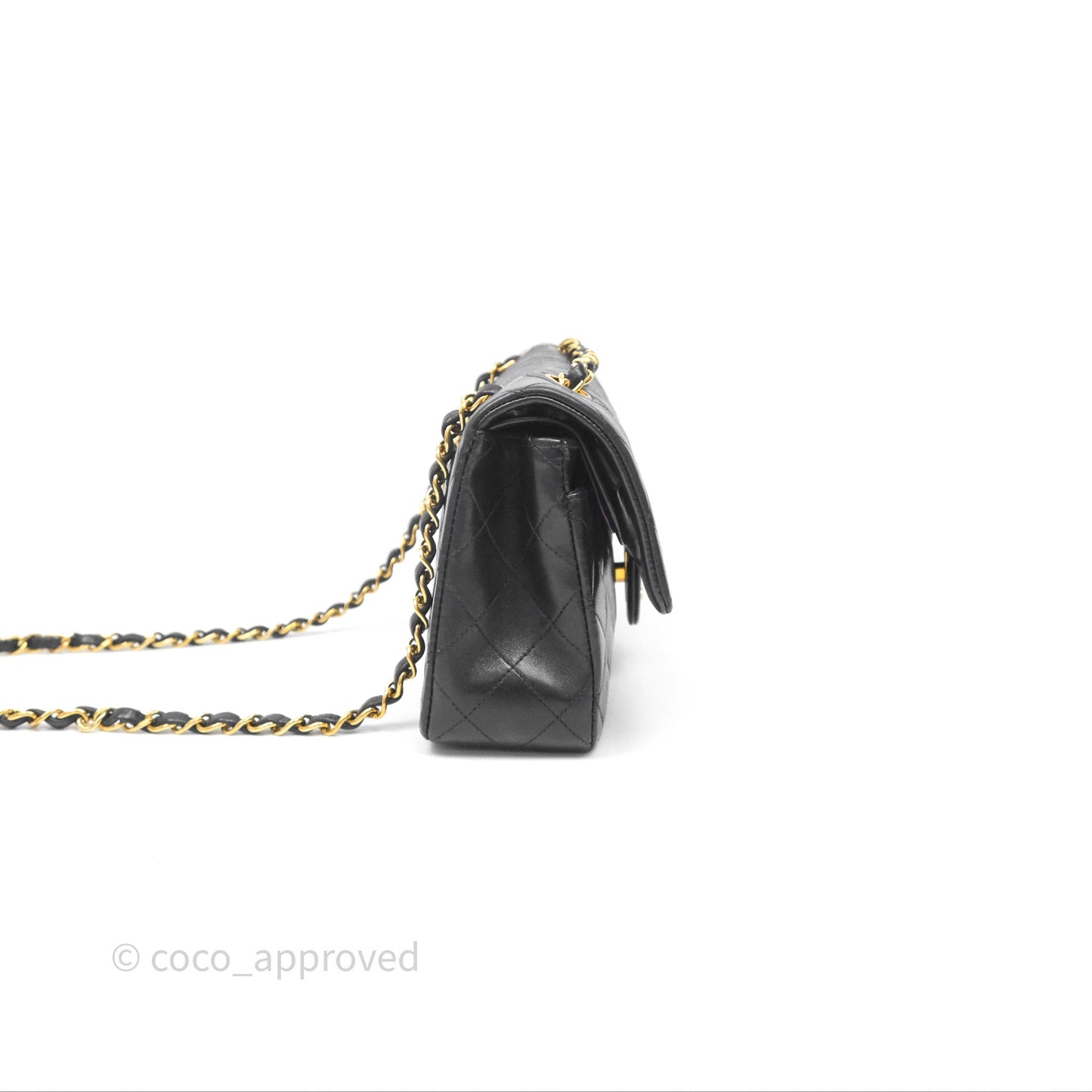 Chanel Classic Vintage Small Flap Black Lambskin 24K Gold Hardware