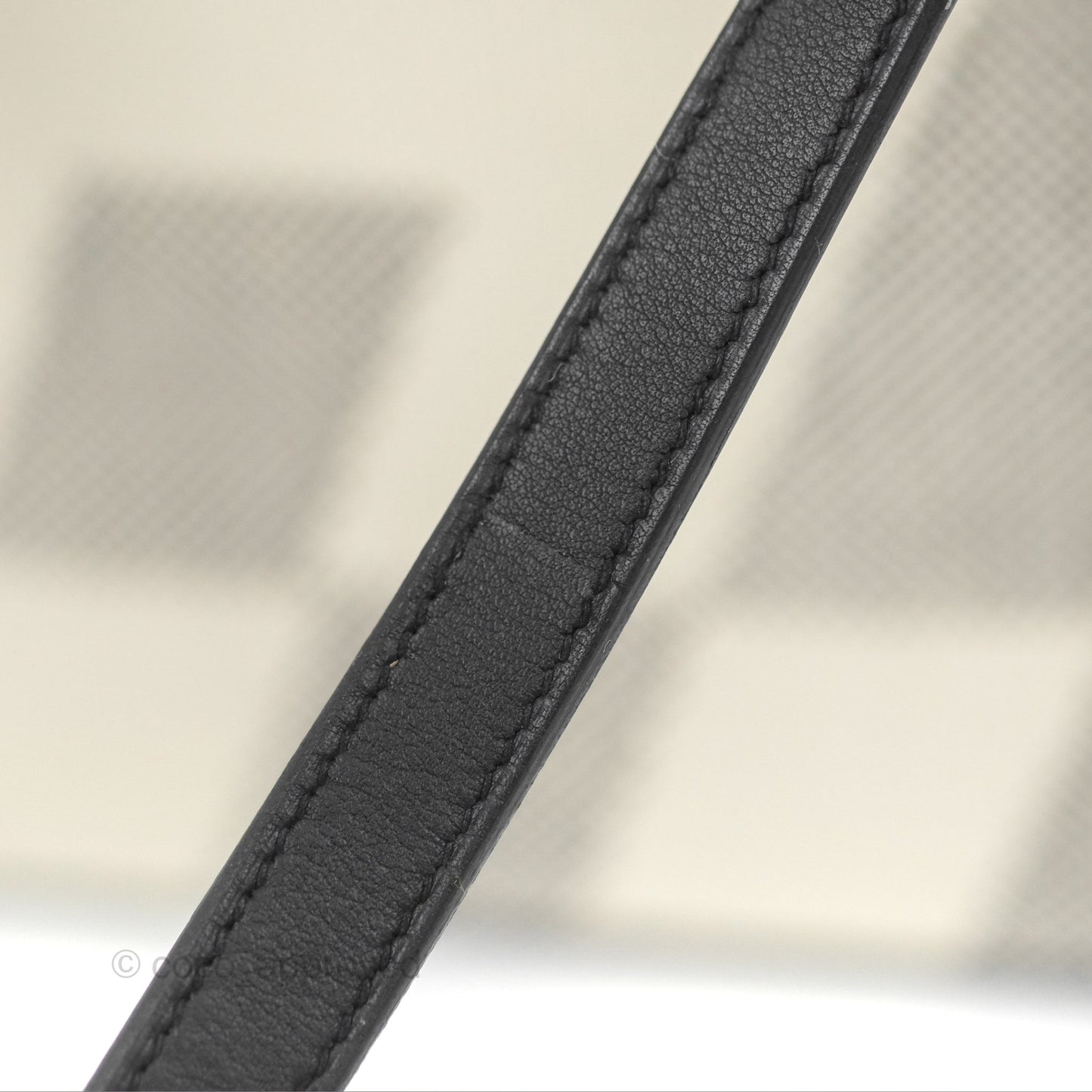 Hermes Cabas H En Biais 27 Black/Ecru Canvas