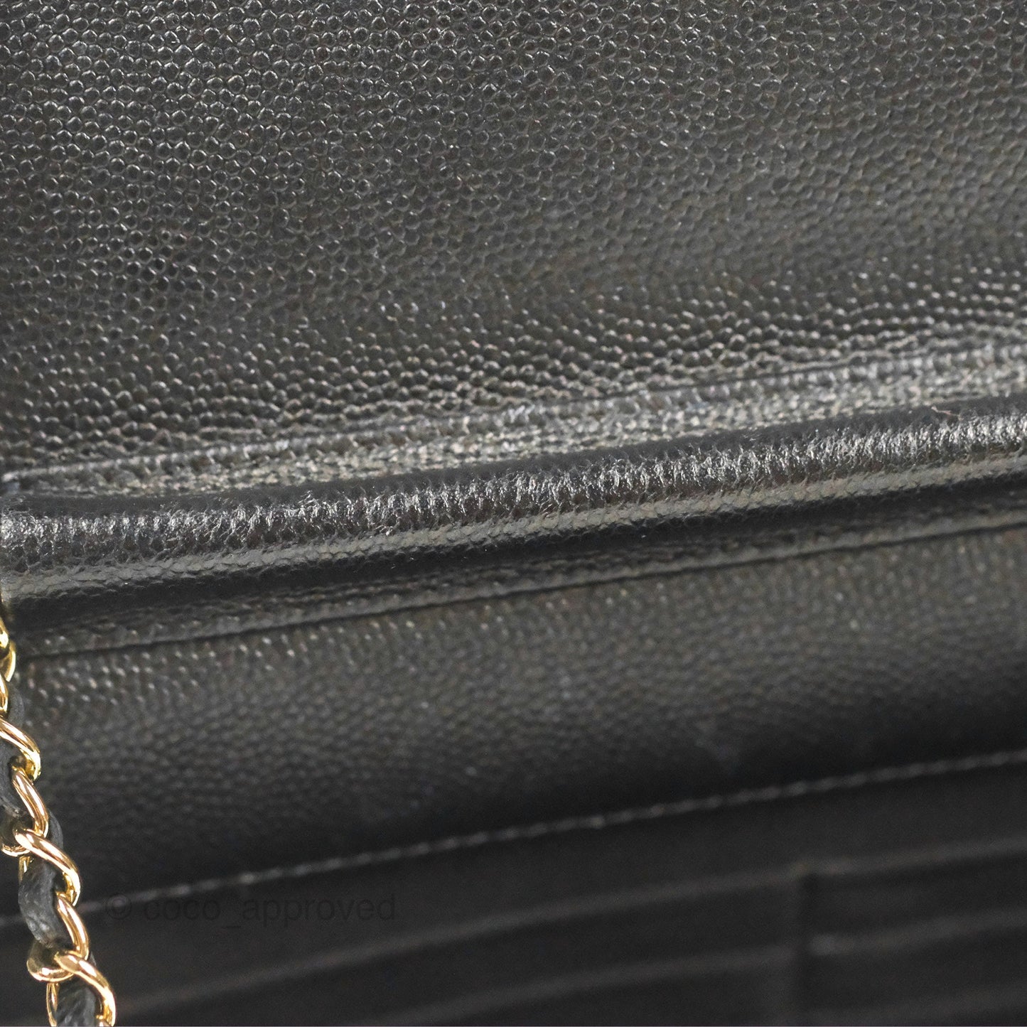 Chanel Golden Class Wallet on Chain WOC Black Caviar Gold Hardware