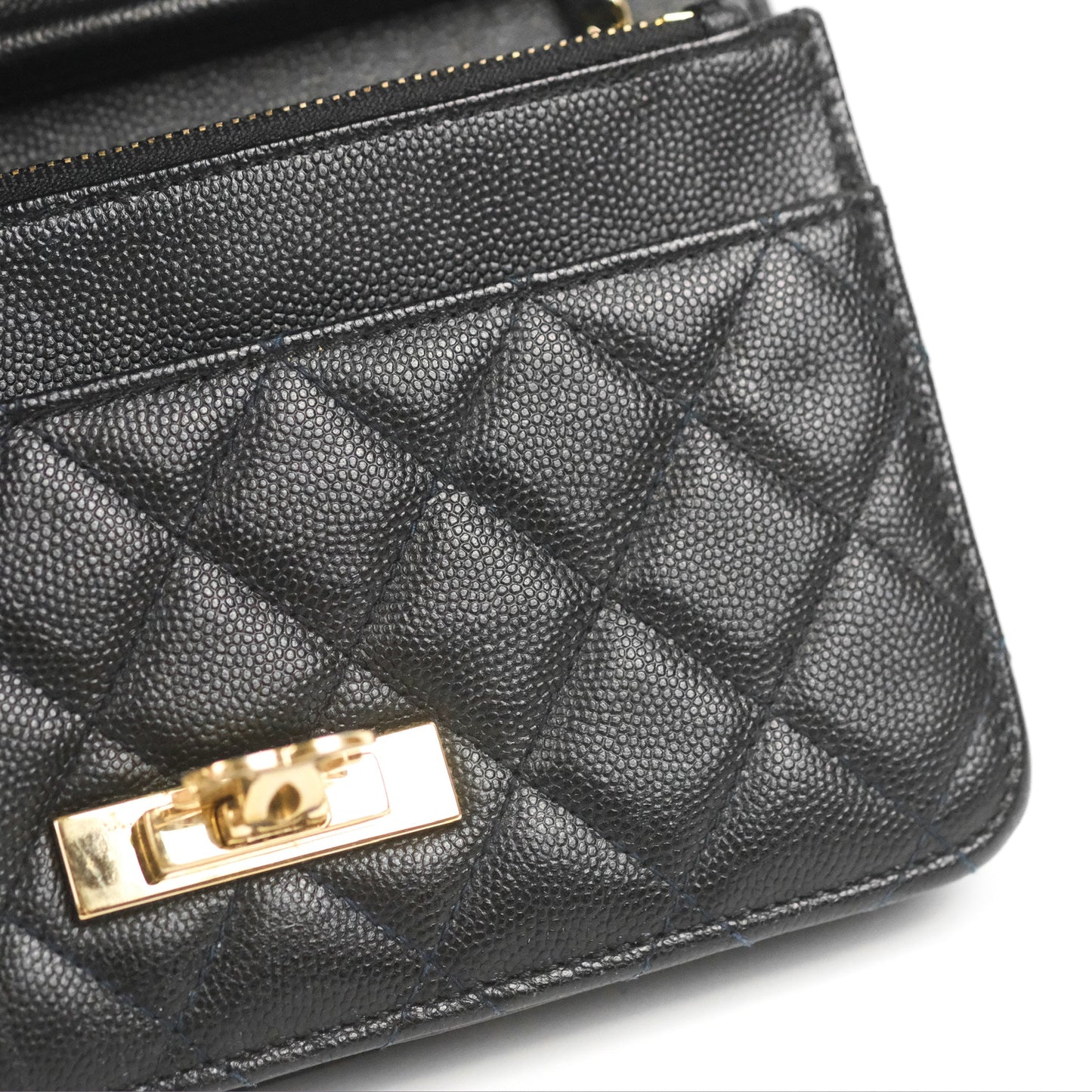 Chanel Golden Class Wallet on Chain WOC Black Caviar Gold Hardware