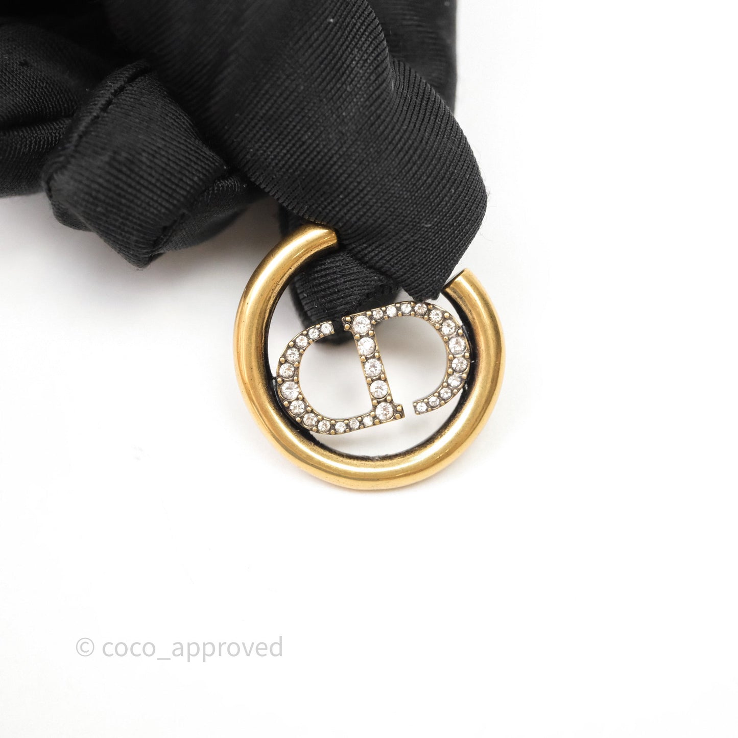Christian Dior 30 Montaigne Crystal Hoop Earrings Gold Tone