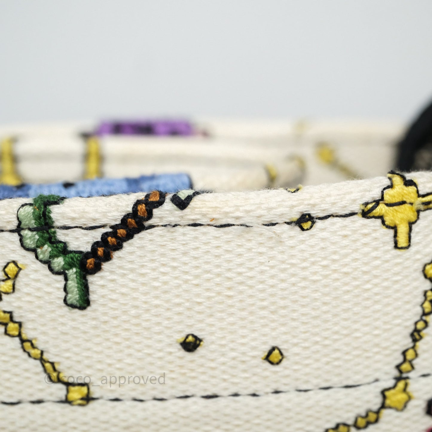 Christian Dior Large Pixel Zodiac Book Tote Bag White