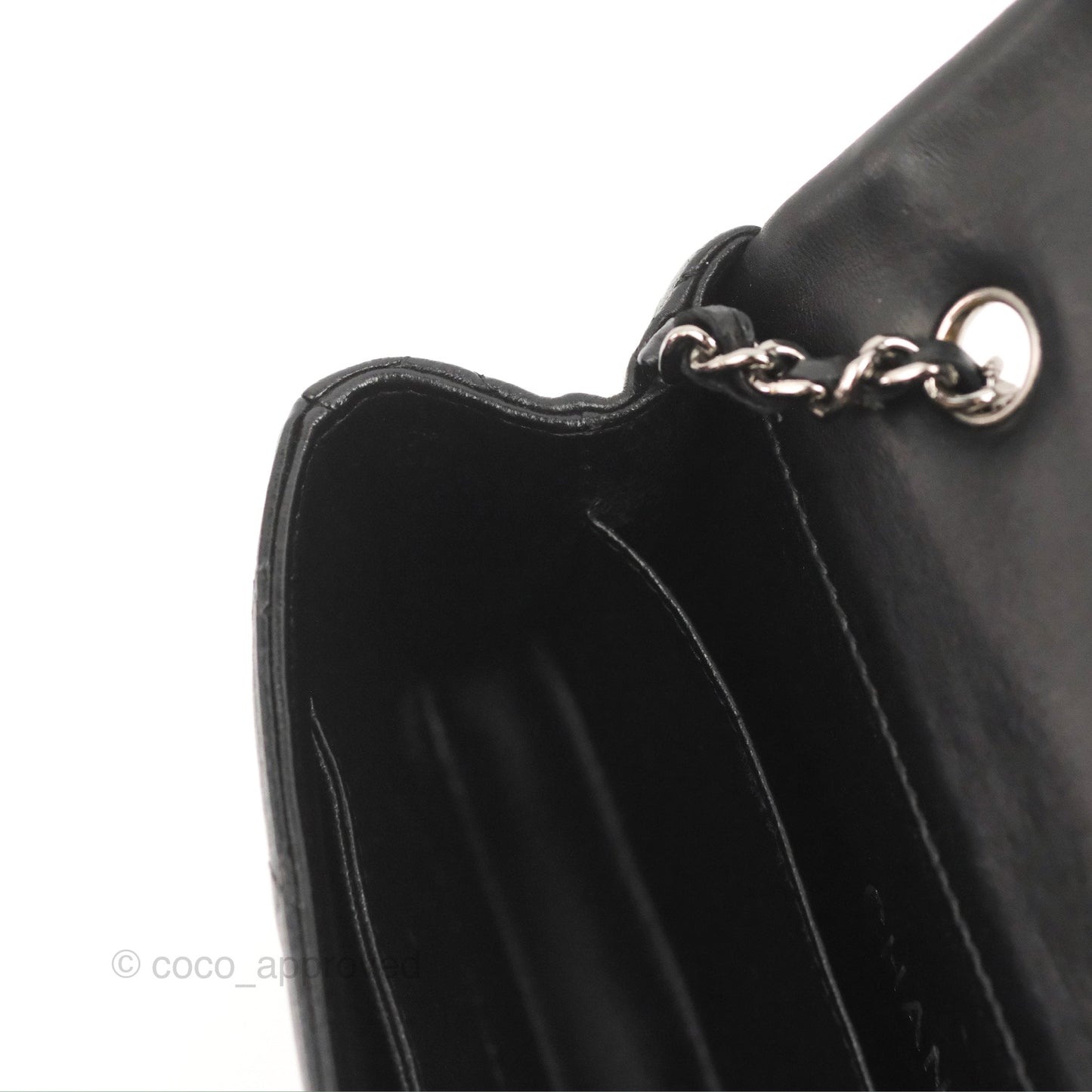 Chanel Quilted Extra Mini Rectangular Flap Black Calfskin Silver Hardware