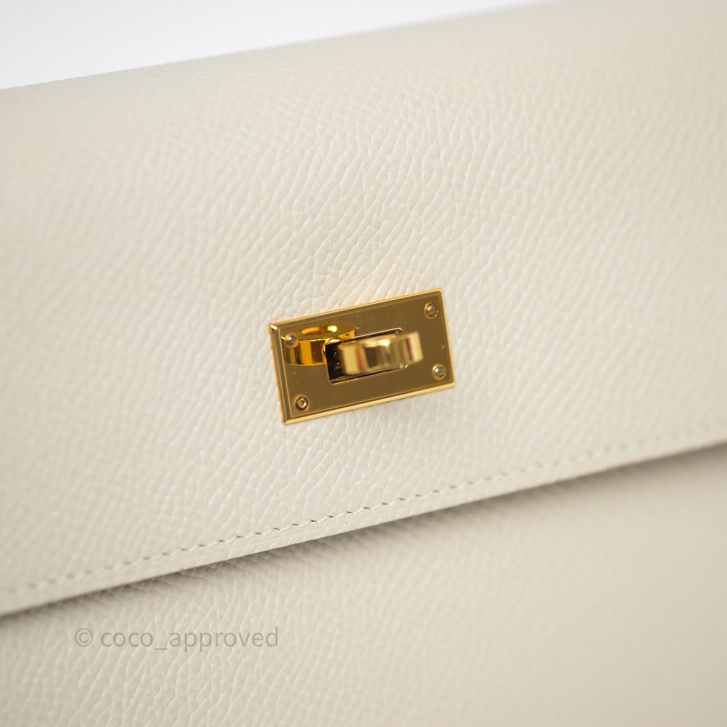 Hermès Kelly To Go Wallet Craie 10 Epsom Gold Hardware