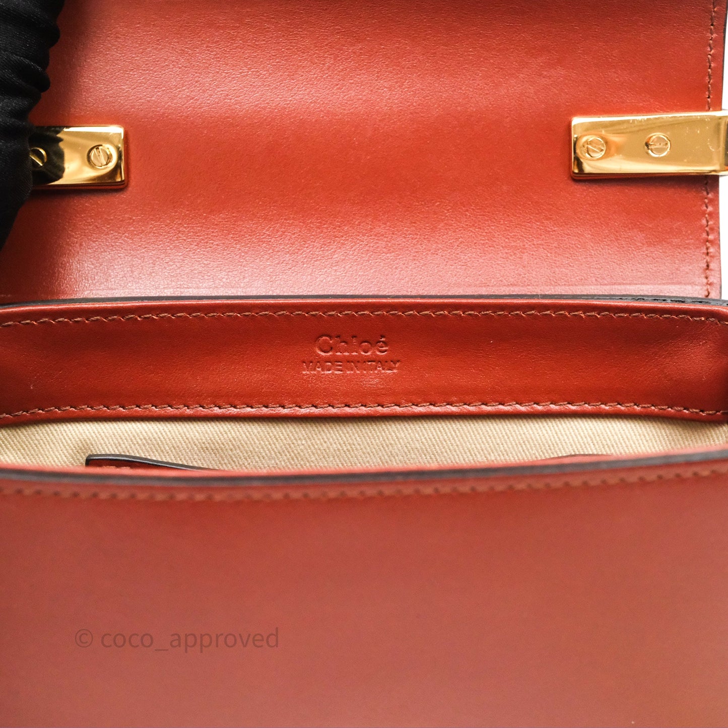 Chloé Mini C Bag Sepia Brown Shiny/Suede Calfskin