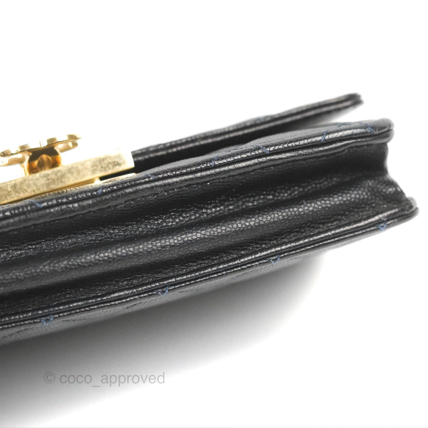 Chanel Golden Class Wallet on Chain WOC Black Caviar Gold Hardware