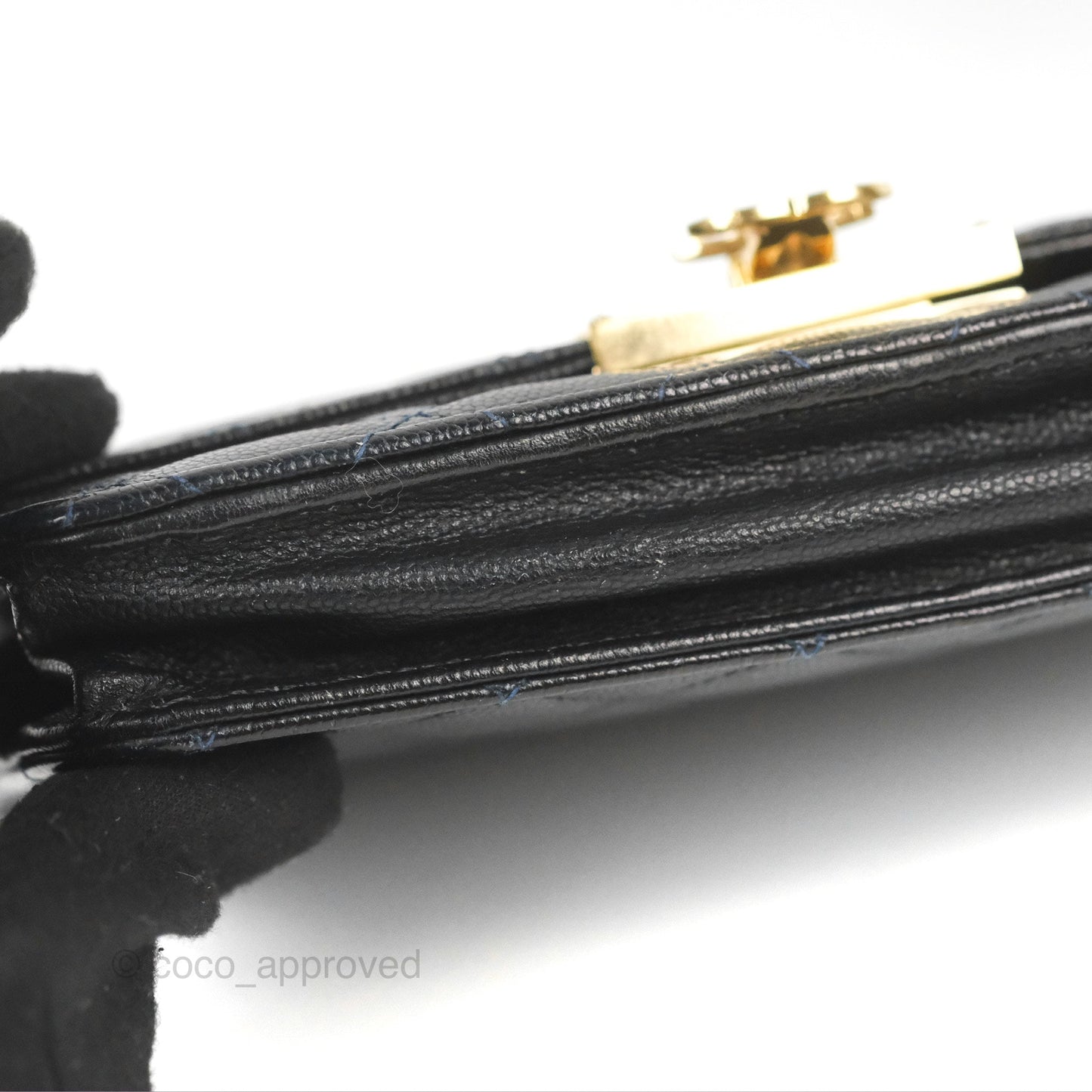 Chanel Golden Class Wallet on Chain WOC Black Caviar Gold Hardware