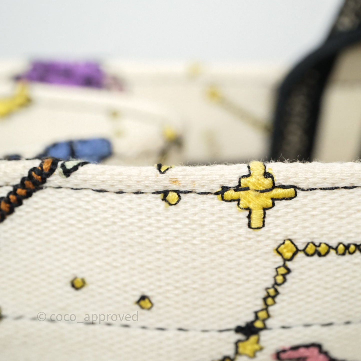 Christian Dior Large Pixel Zodiac Book Tote Bag White