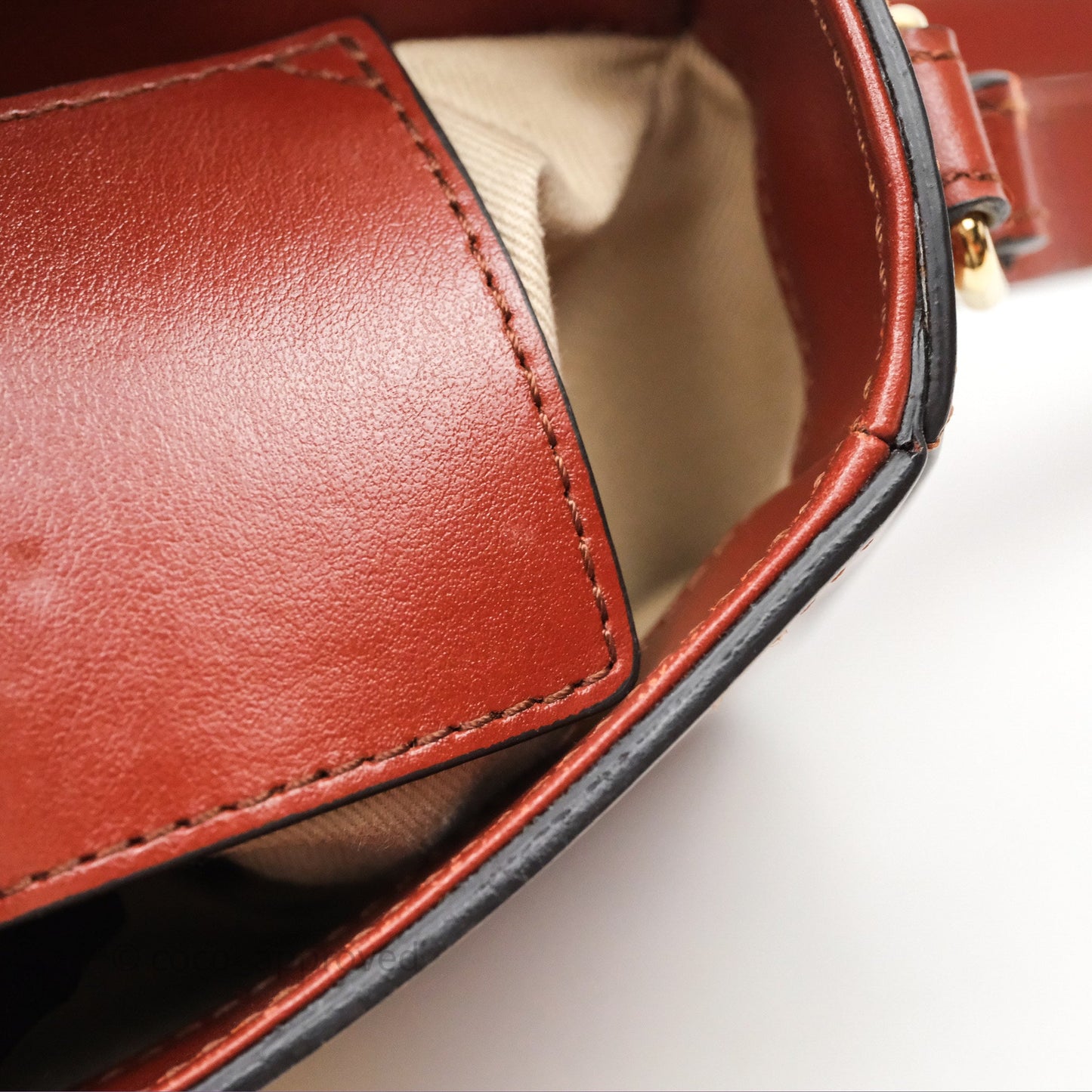 Chloé Mini C Bag Sepia Brown Shiny/Suede Calfskin