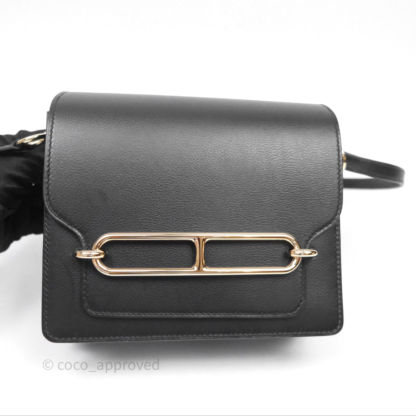 Hermès Roulis Mini 18 Black Noir 89 Gold Hardware