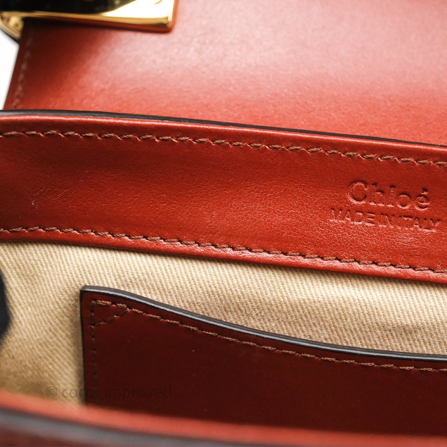 Chloé Mini C Bag Sepia Brown Shiny/Suede Calfskin