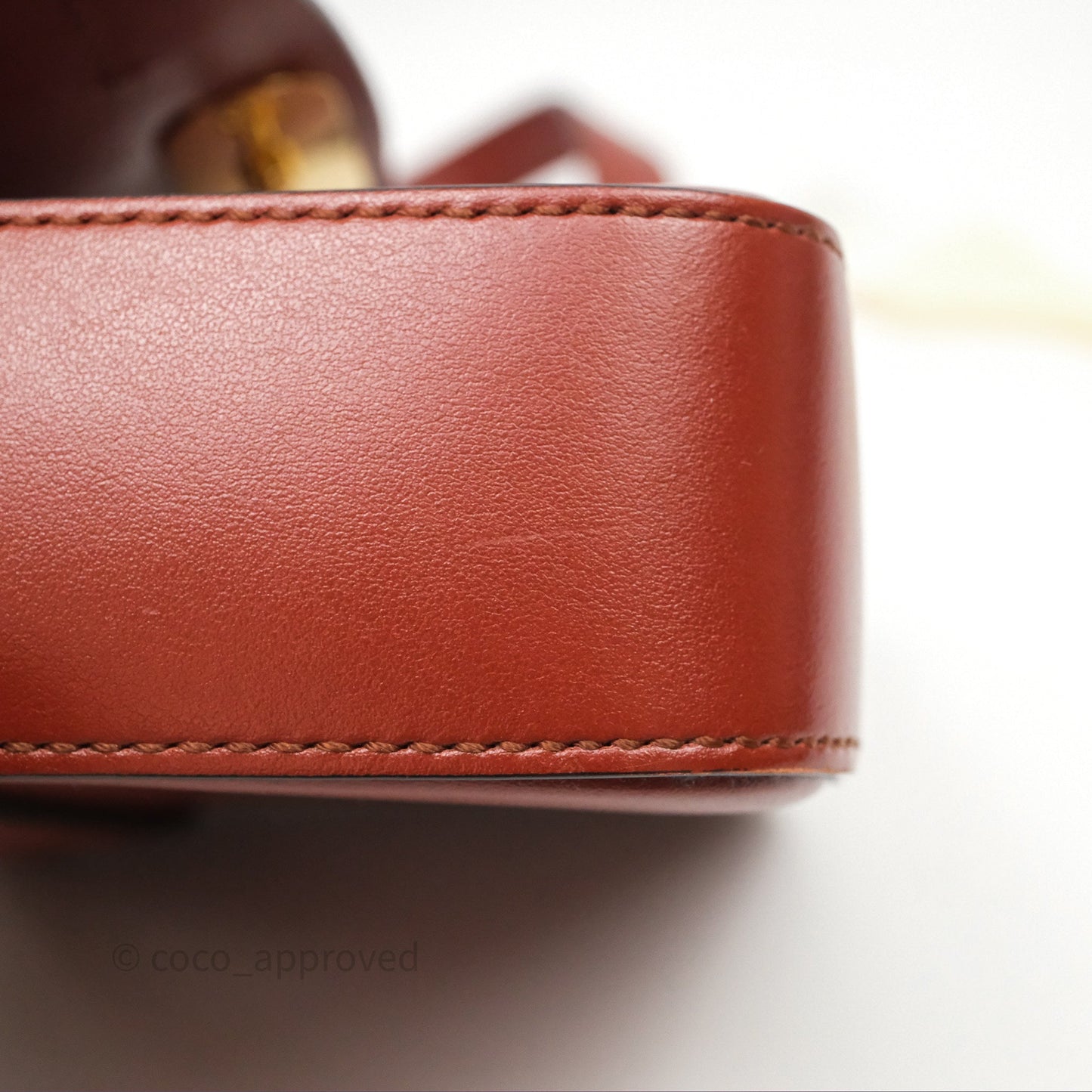 Chloé Mini C Bag Sepia Brown Shiny/Suede Calfskin