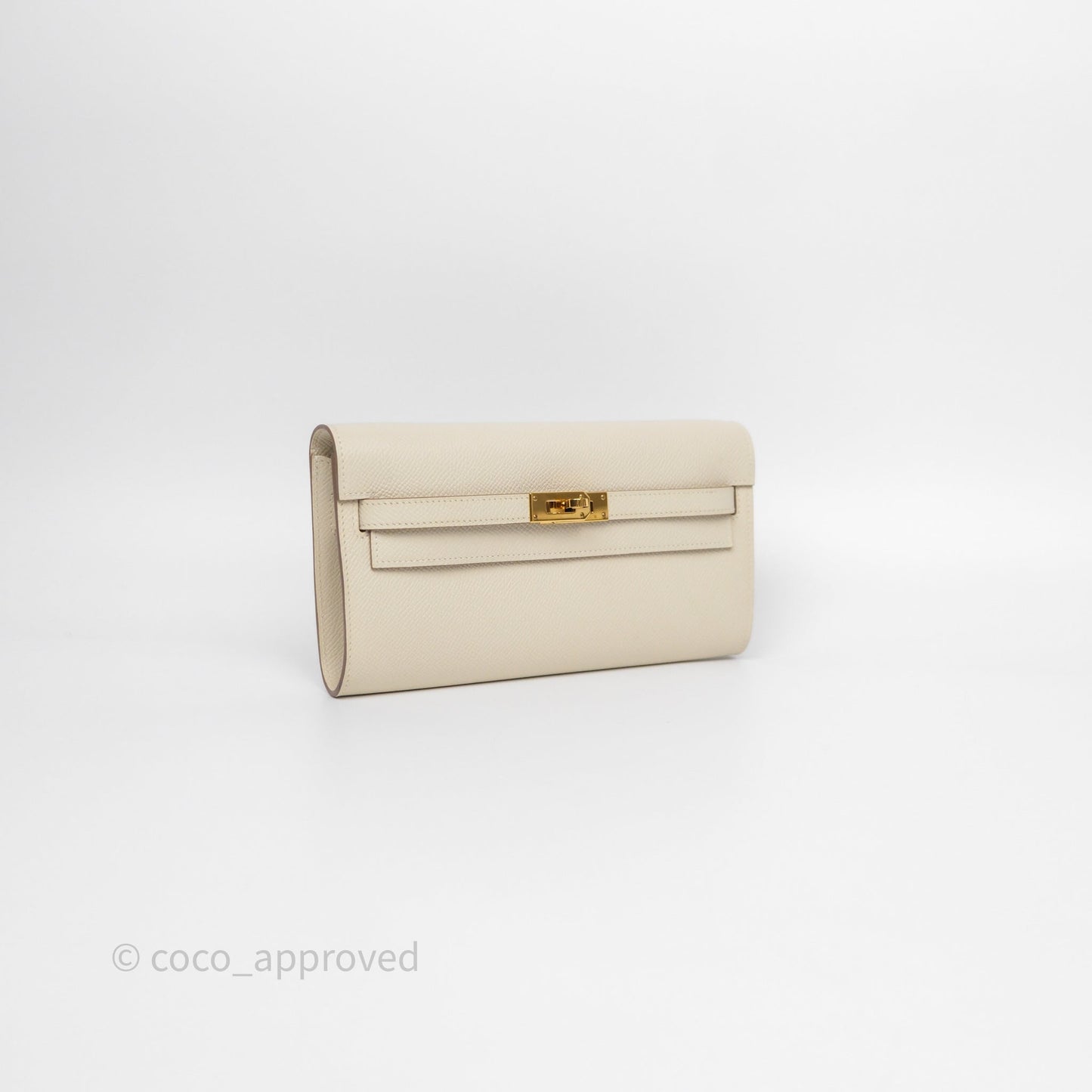 Hermès Kelly To Go Wallet Craie 10 Epsom Gold Hardware
