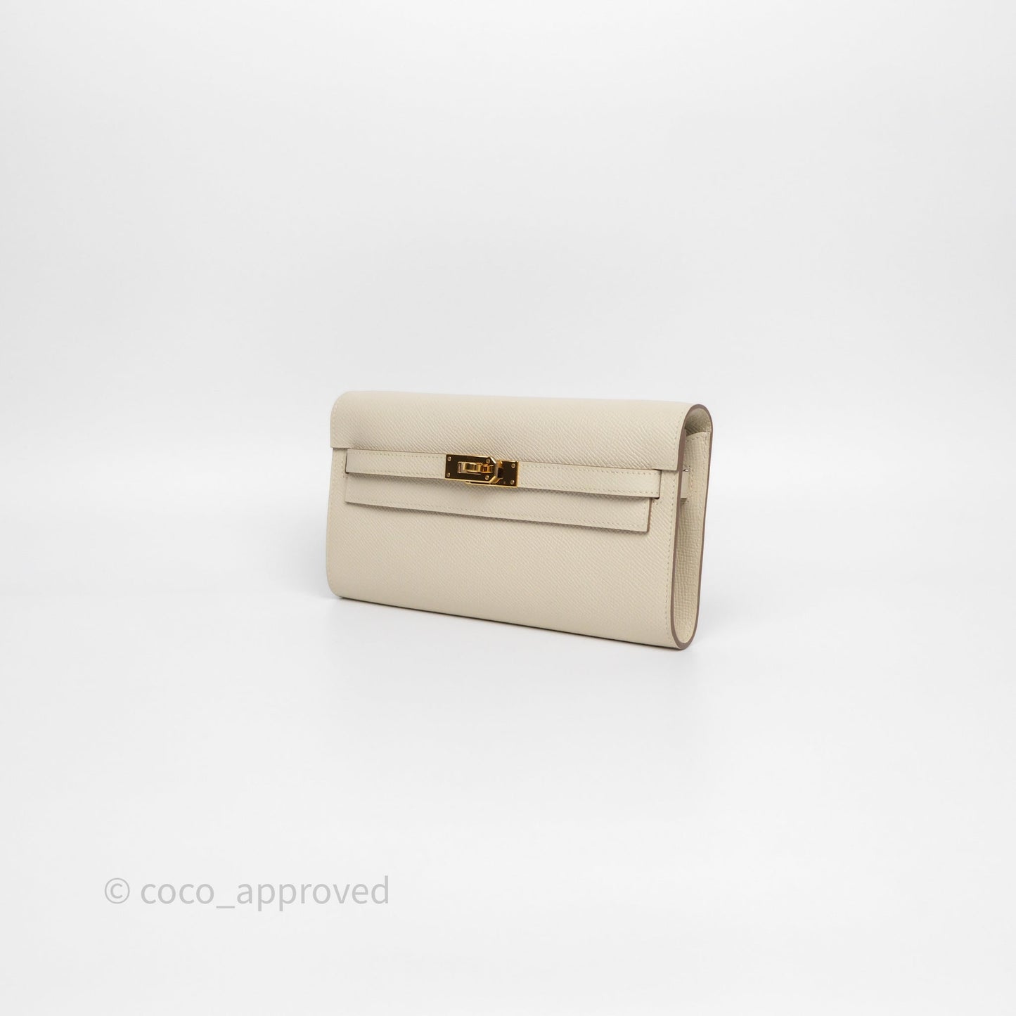 Hermès Kelly To Go Wallet Craie 10 Epsom Gold Hardware