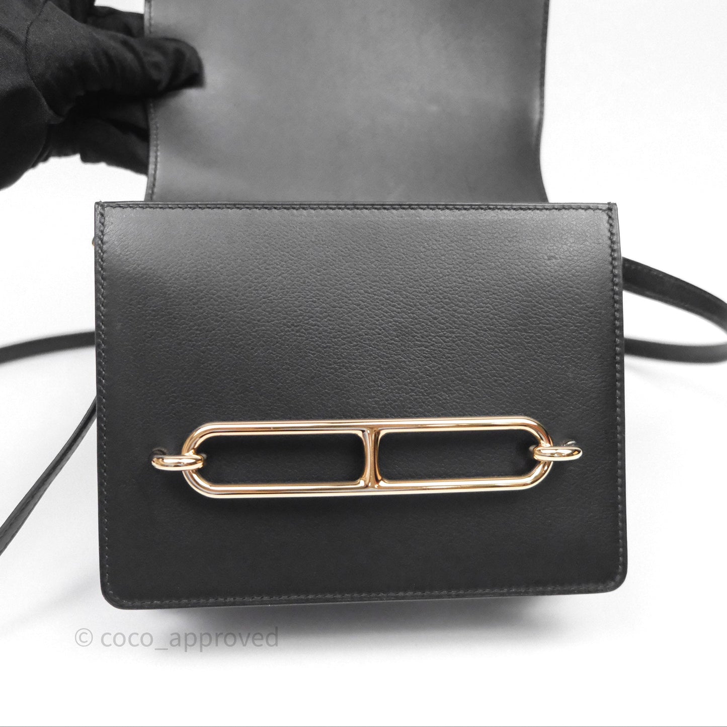 Hermès Roulis Mini 18 Black Noir 89 Gold Hardware