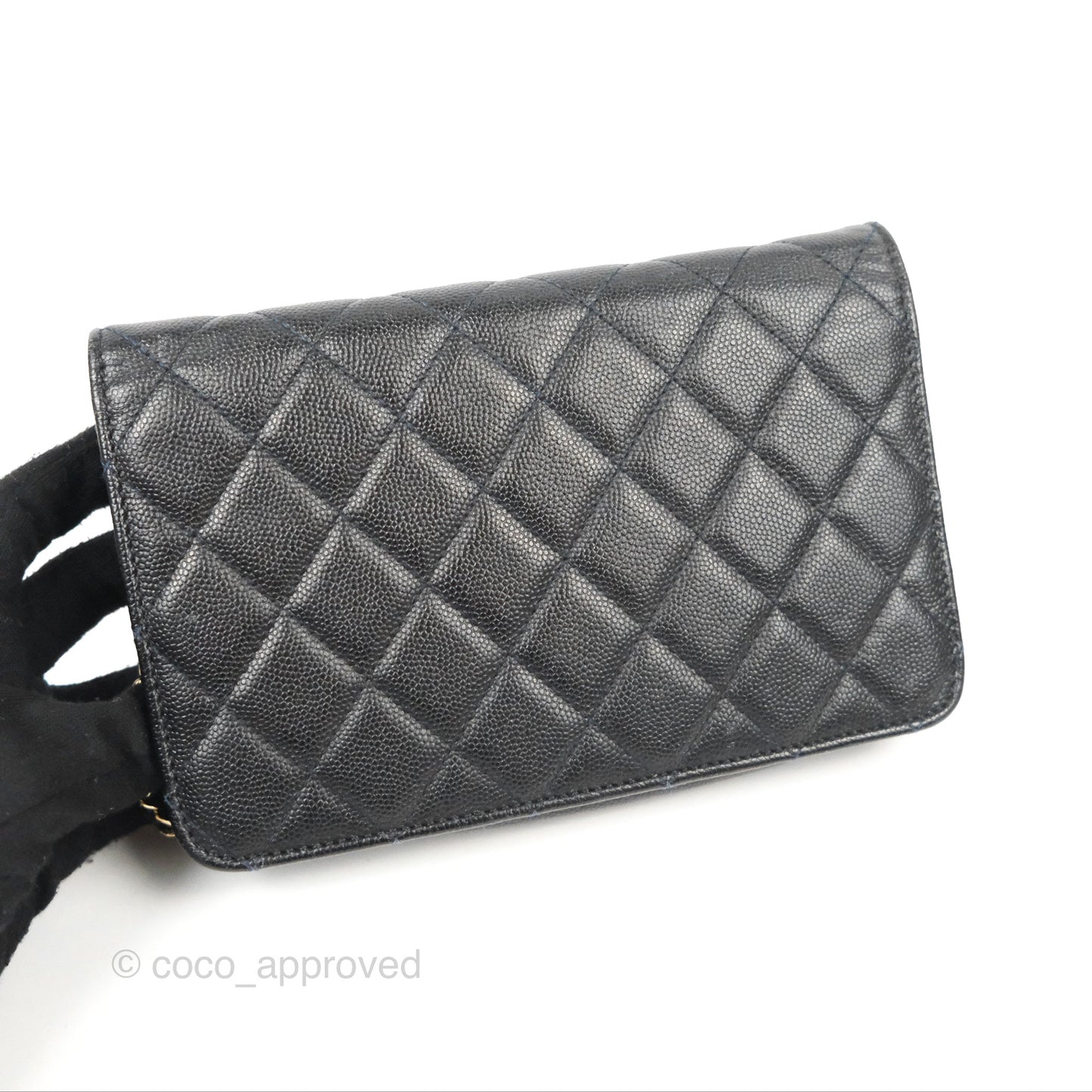 Chanel Golden Class Wallet on Chain WOC Black Caviar Gold Hardware