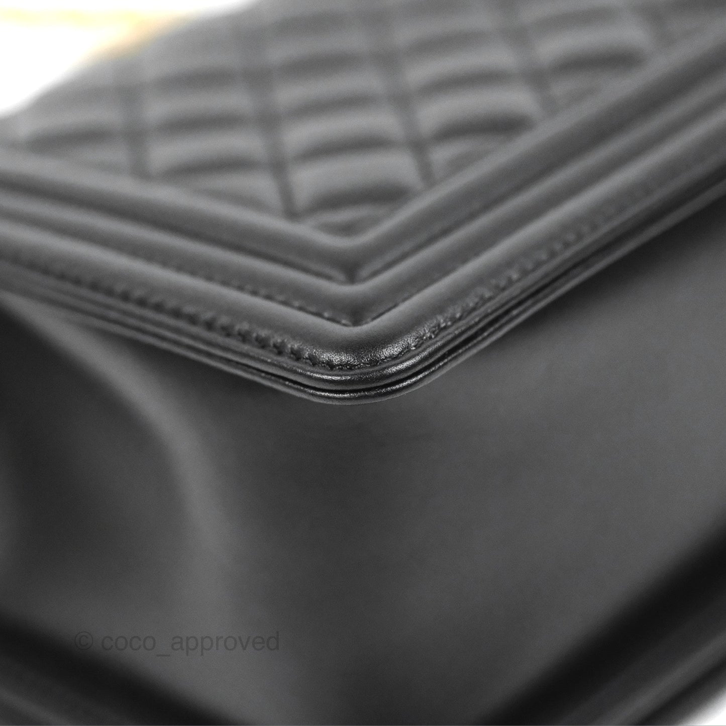 Chanel Quilted Medium Boy Black Calfskin Aged Gold Hardware