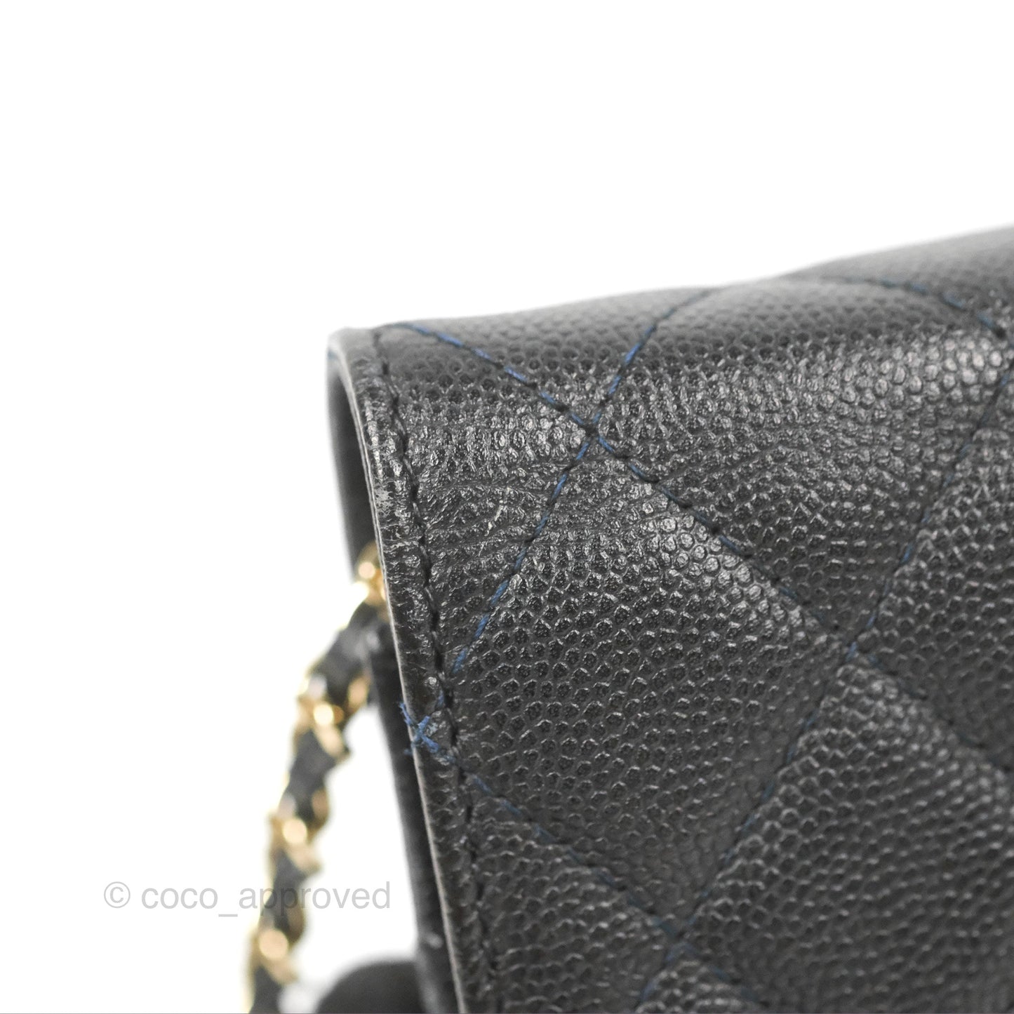 Chanel Golden Class Wallet on Chain WOC Black Caviar Gold Hardware
